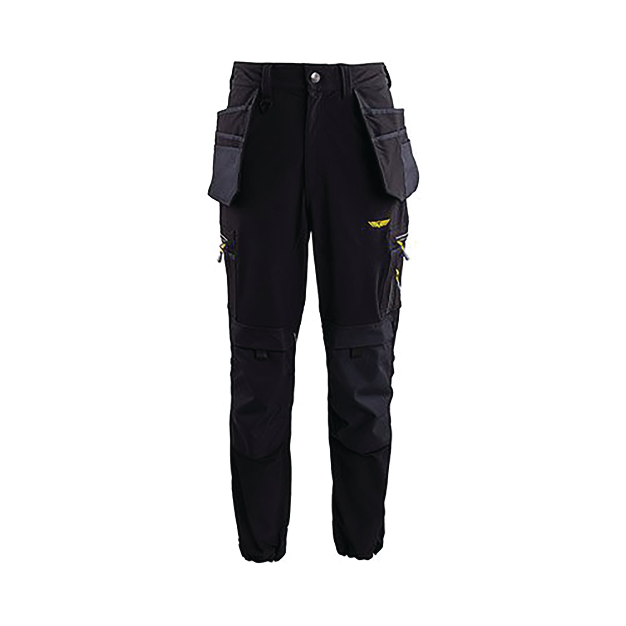 Trojan Tech Men's Black Cargo Trousers with Holster Pockets S