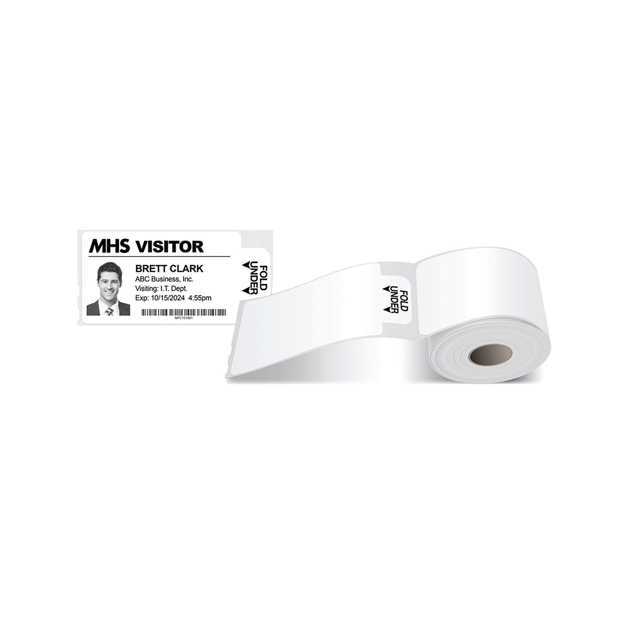 Avery Self-Adhesive Visitor Paper Badges Roll with Expiring Tabs 4851E-THR