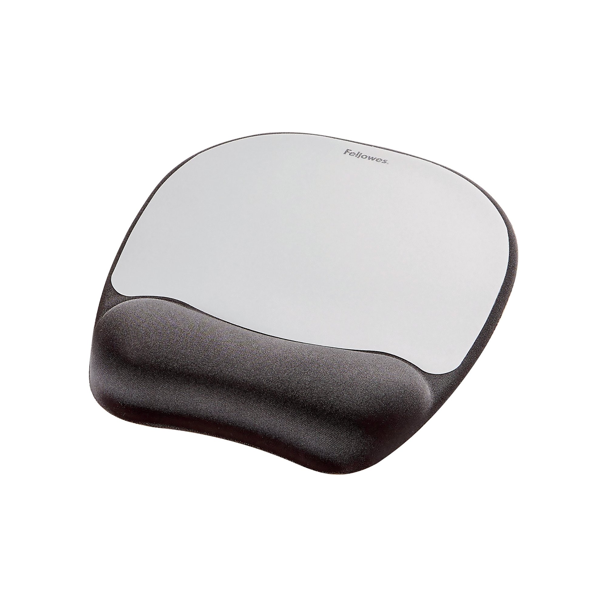 Fellowes Memory Foam Mouse Pad Wrist Support Black/Silver 9175801