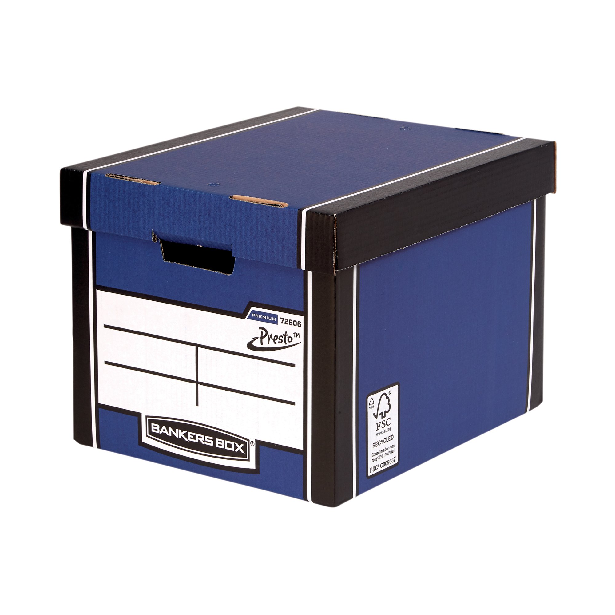 Bankers Box Premium Presto Storage Box Blue/White (Pack of 10) 7260603