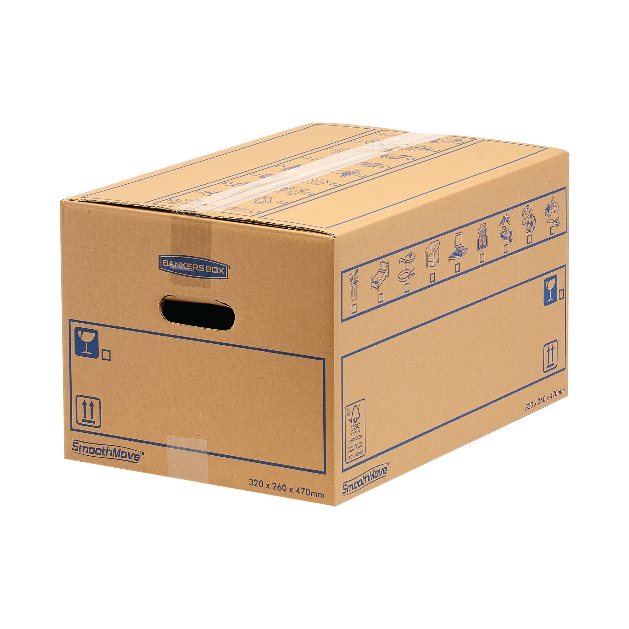 Bankers Box SmoothMove C-Flute Everyday Moving Box 39 Litre (Pack of 10) 6203601