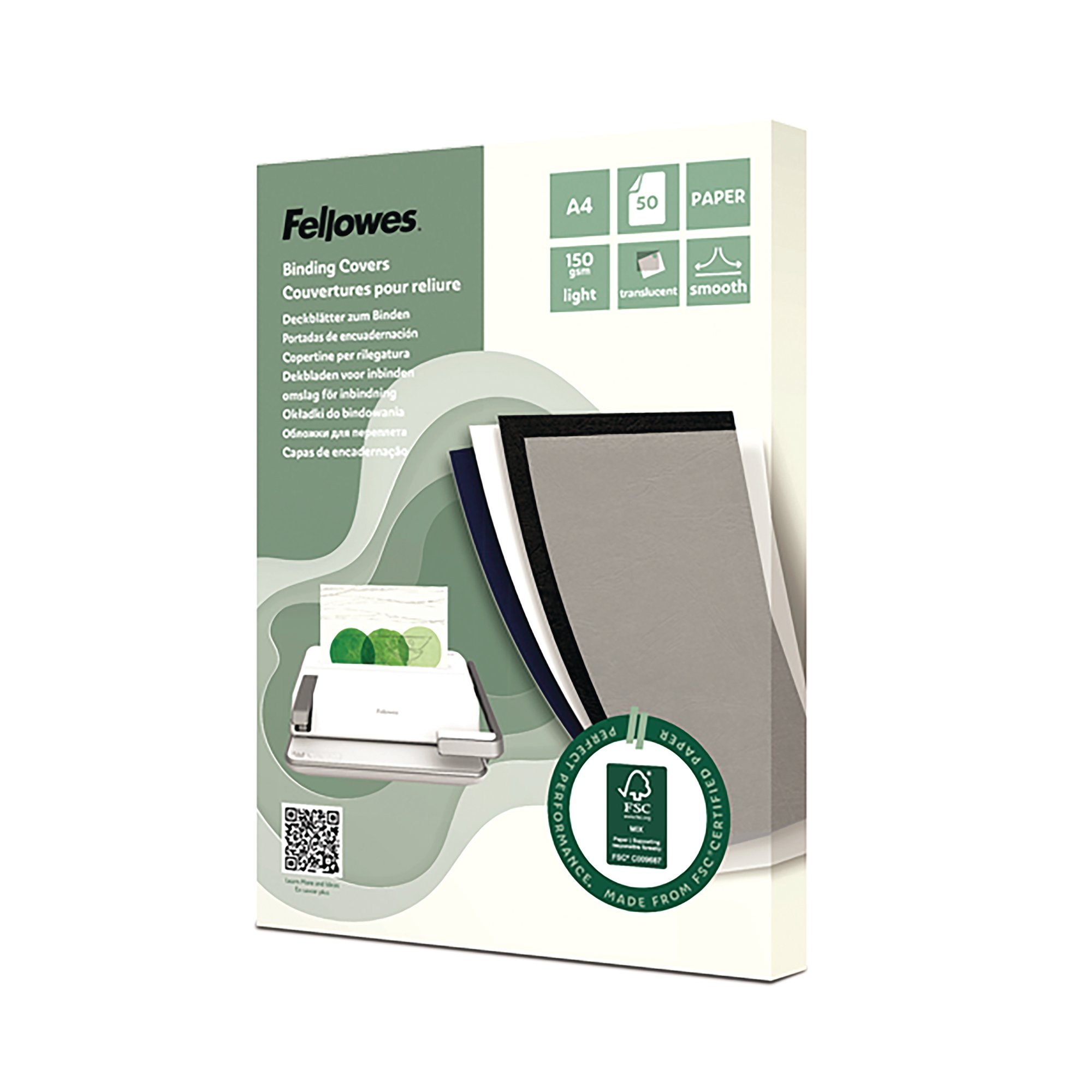 Fellowes A4 Binding Covers Translucent 150gsm (Pack of 50) 100143443