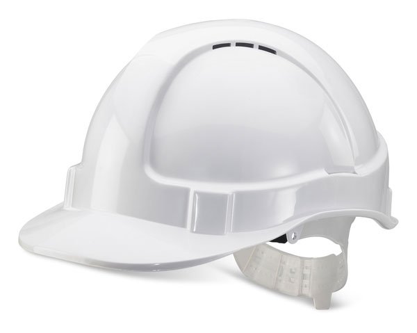 Beeswift Economy Vented Safety Helmet White One Size BBEVSHW