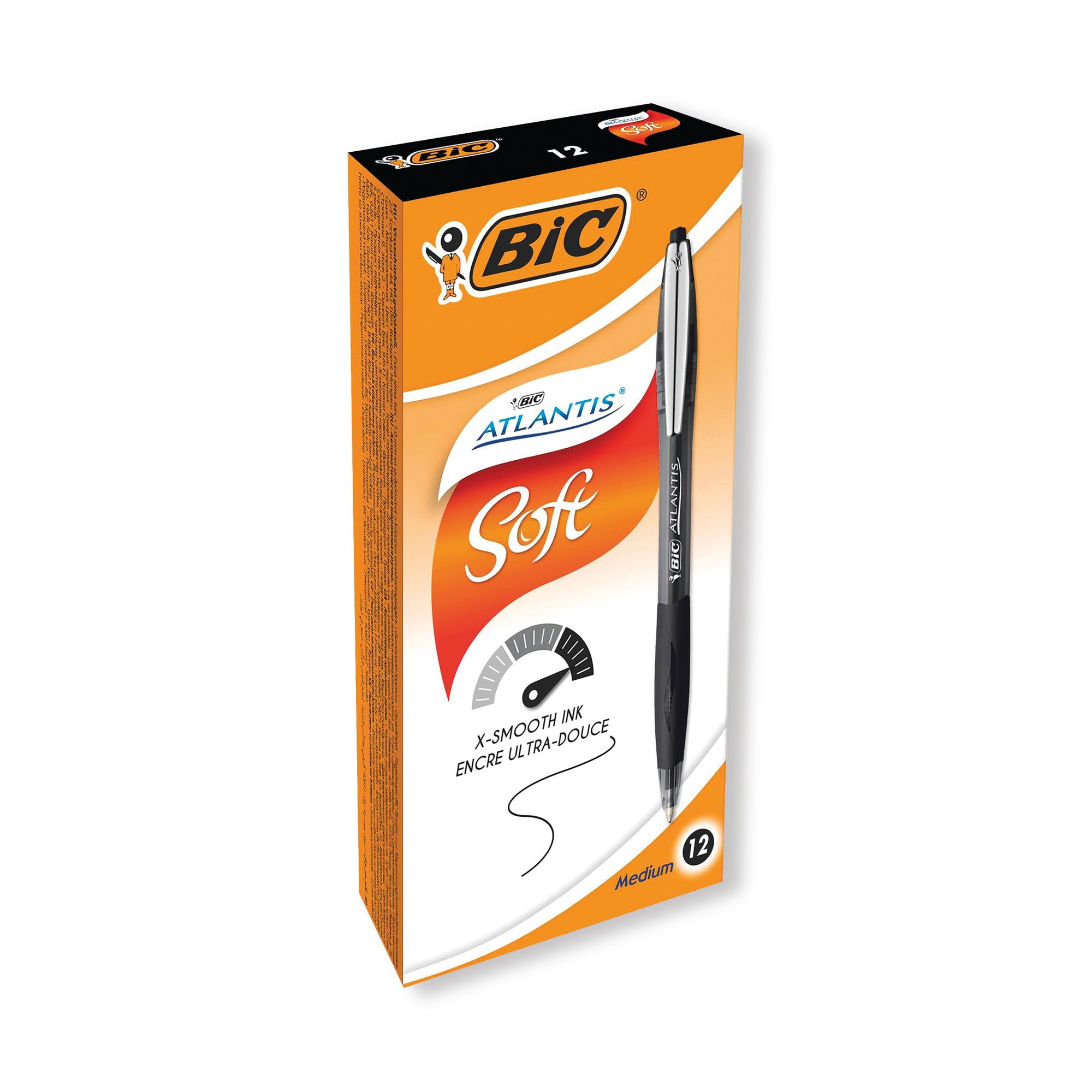 Bic Atlantis Premium Ballpoint Pen Medium Black (Pack of 12) 902133