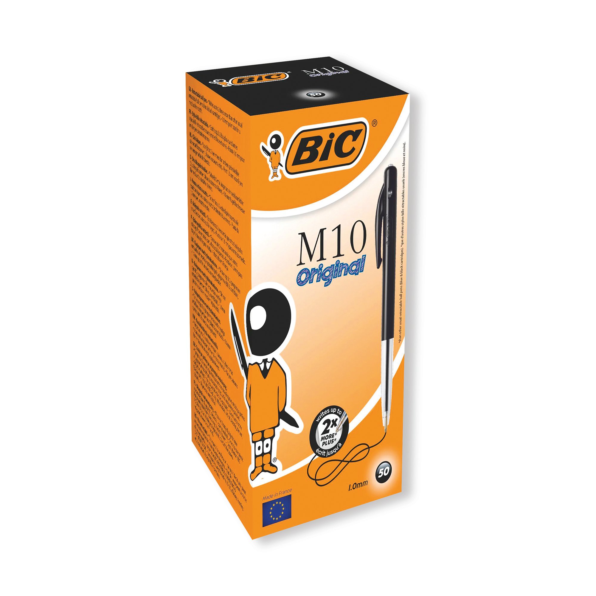 Bic M10 Clic Retractable Ballpoint Pen Medium Black Pack of 50 1199190125