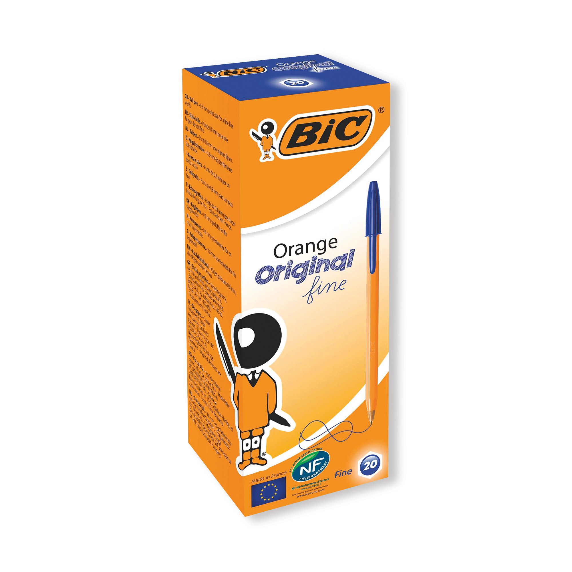 Bic Orange Fine Ballpoint Pen Blue (20 Pack) 1199110111