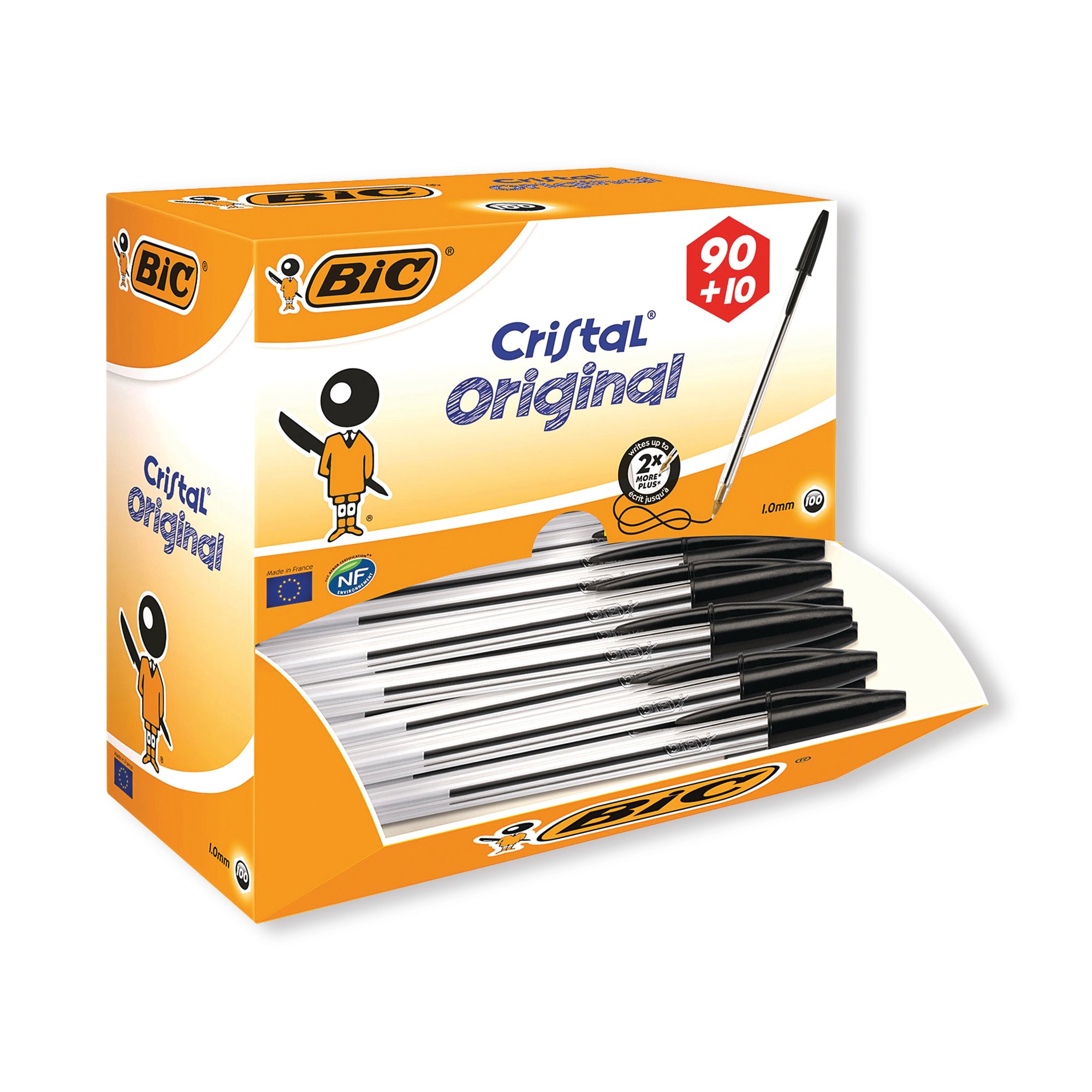 Bic Cristal Ballpoint Pen Medium Black Pack of 100 896040