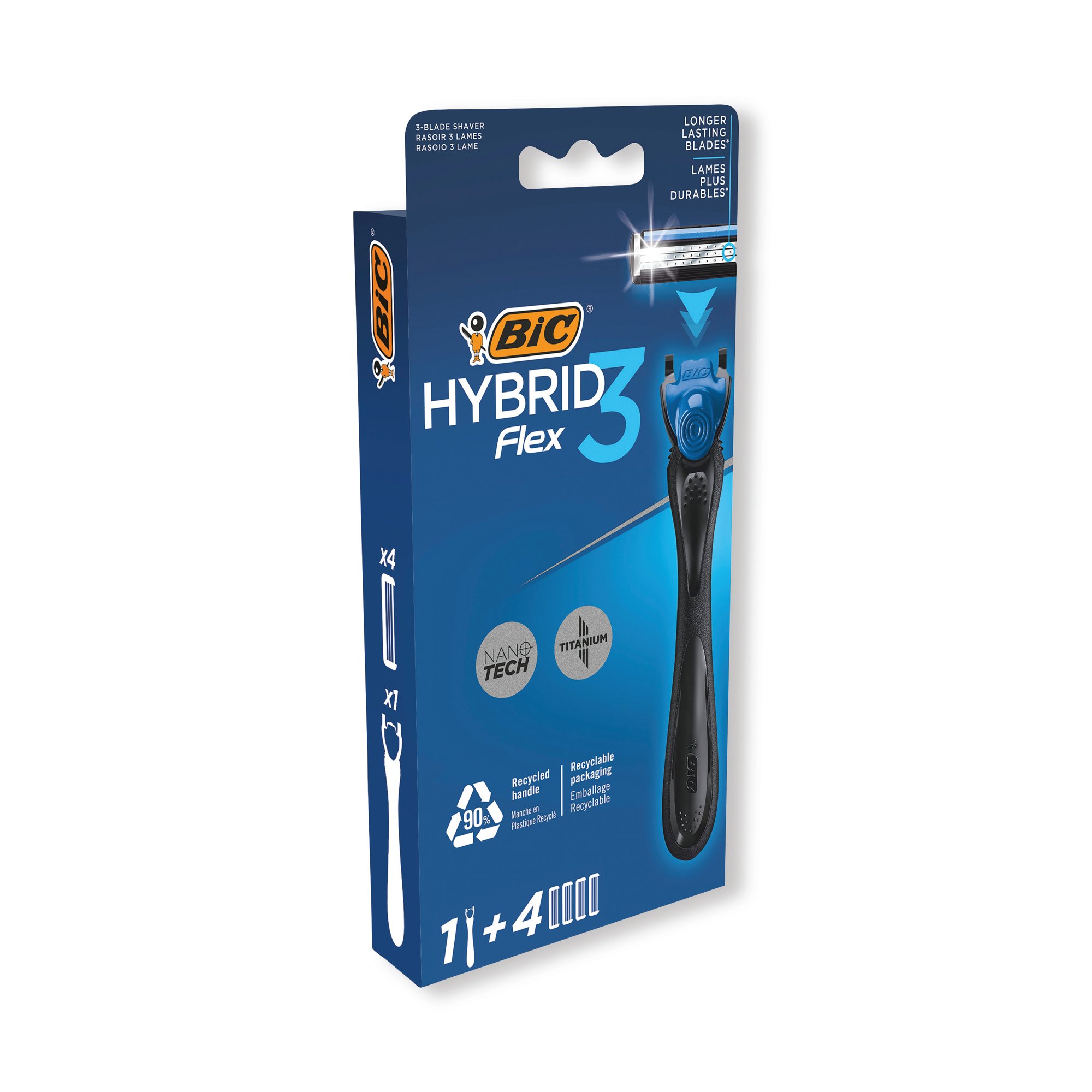Bic Flex 3 Hybrid Razor Handle + x4 Blades (Pack of 6) 921180