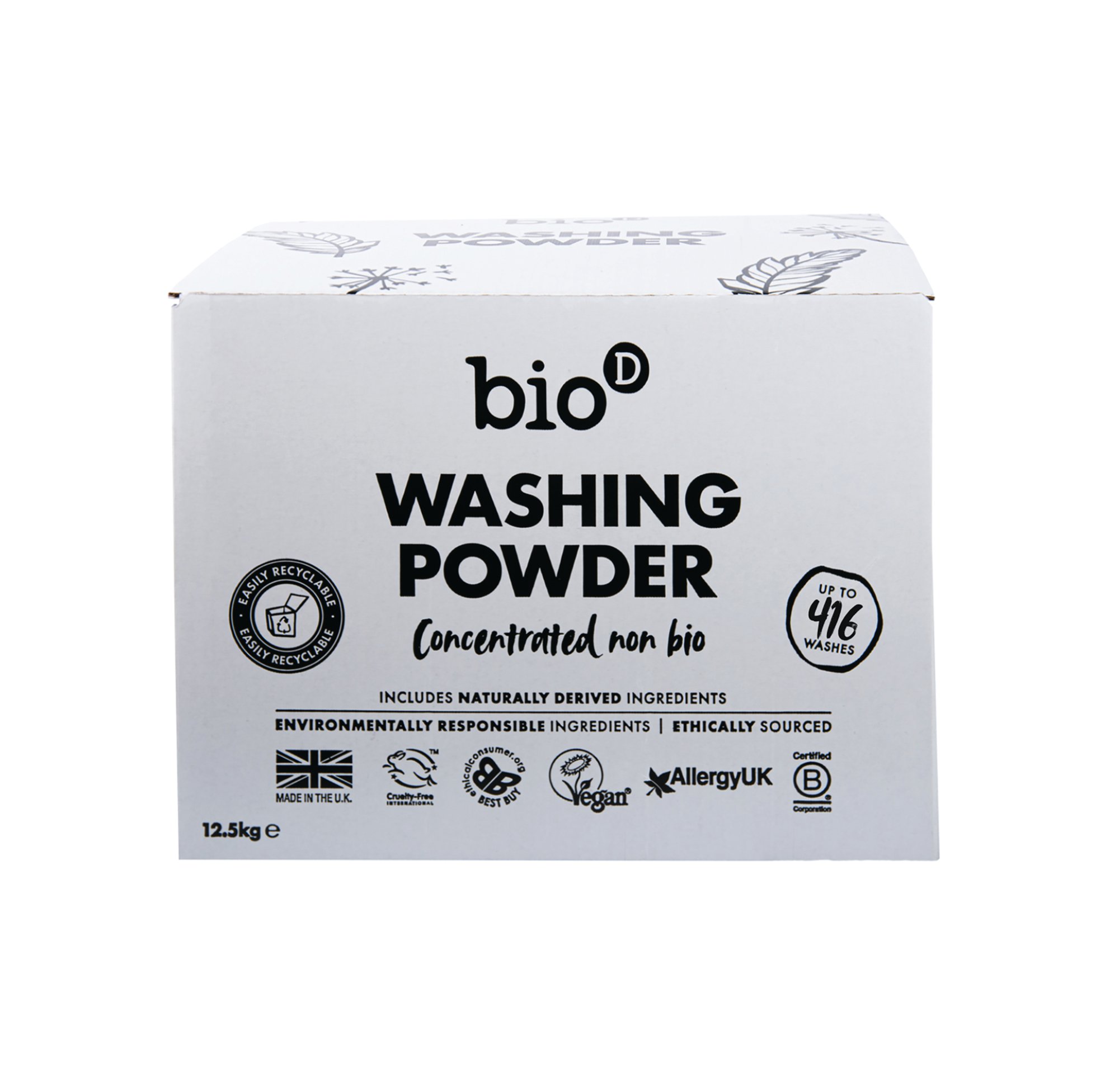 Biod Non-Bio Washing Powder Fragrance Free 12.5kg BWP12a