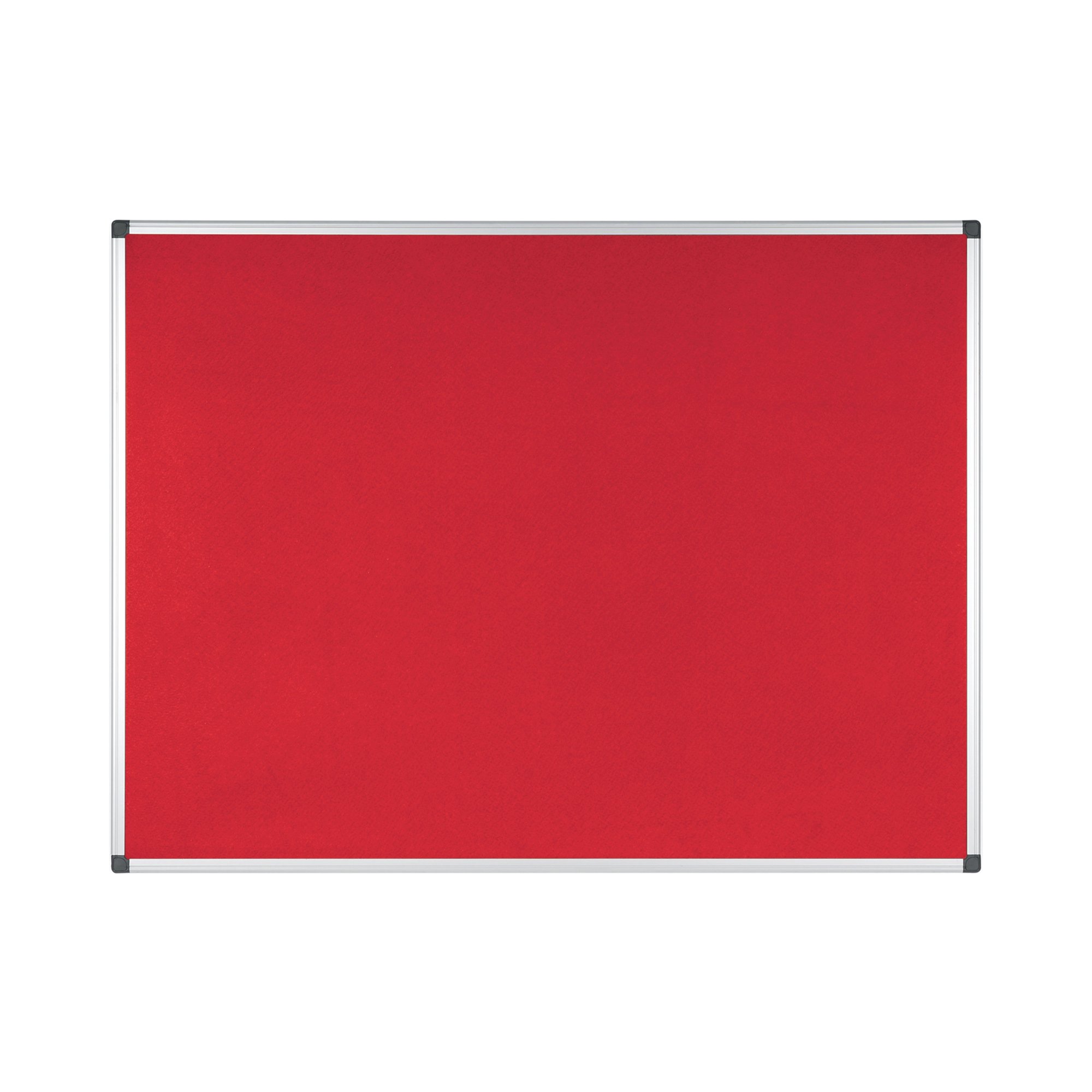 Bi-Office Aluminium Trim Felt Notice Board 1200x900mm Red FA0546170