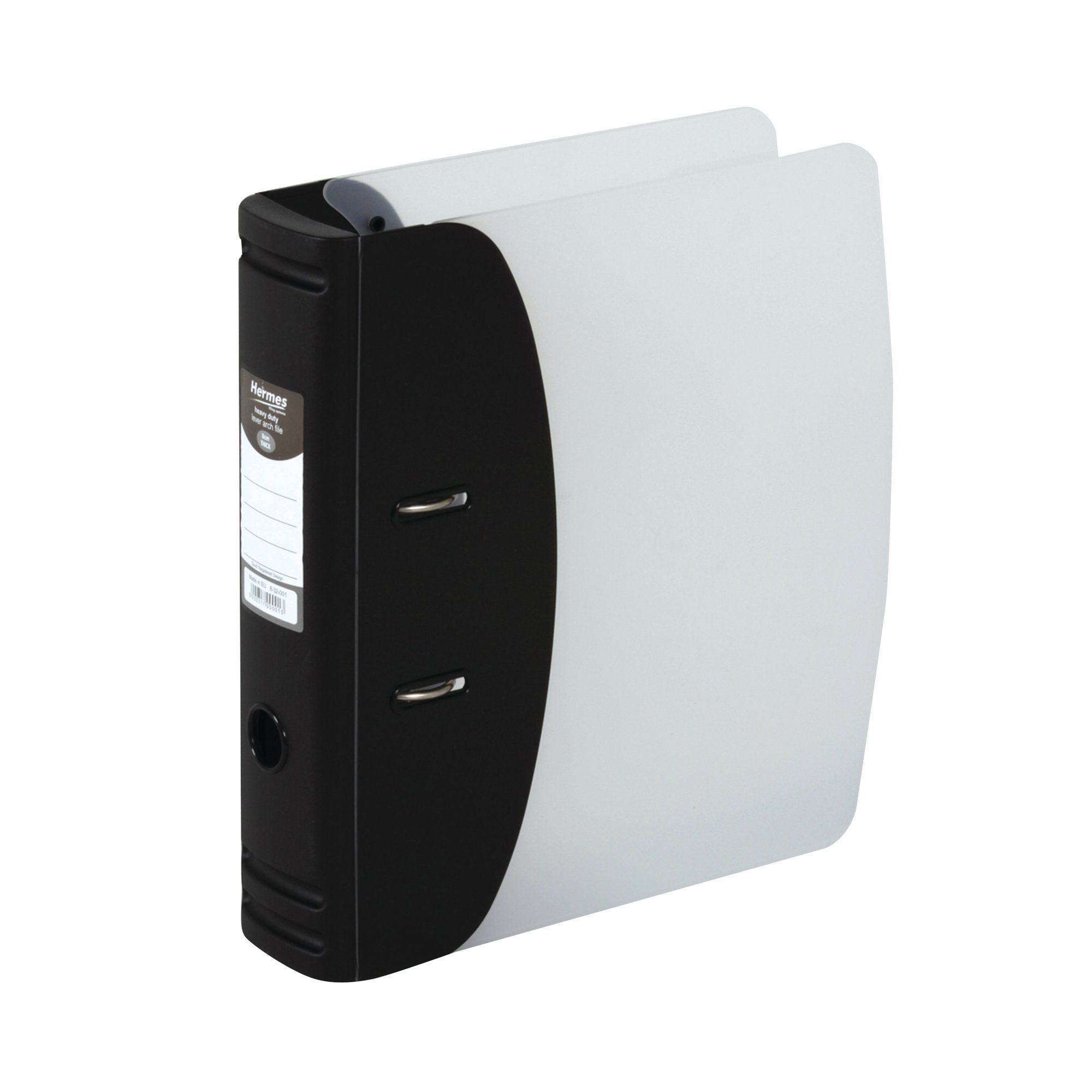 Hermes Lever Arch File Heavy Duty A4 78mm Capacity Black 832001