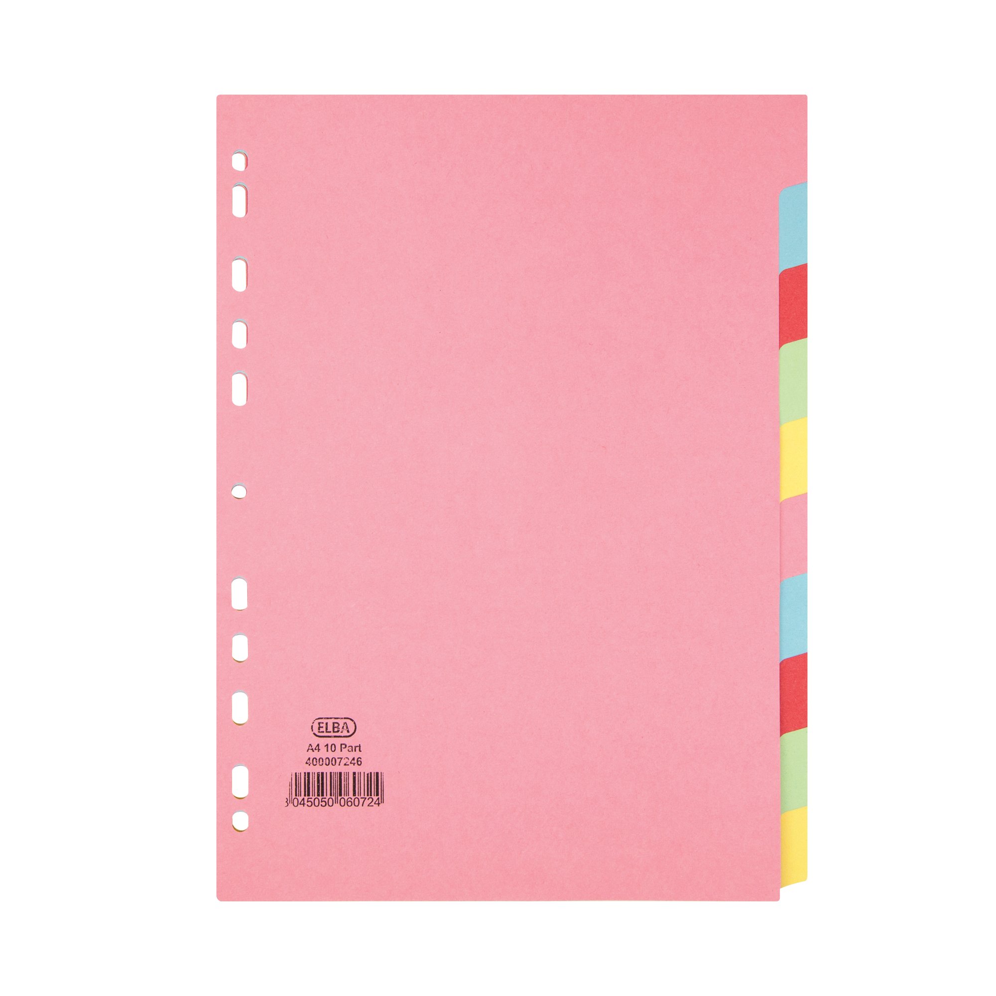 Elba-10 Part Card Divider Recycled Manilla A4 Assorted 400007246