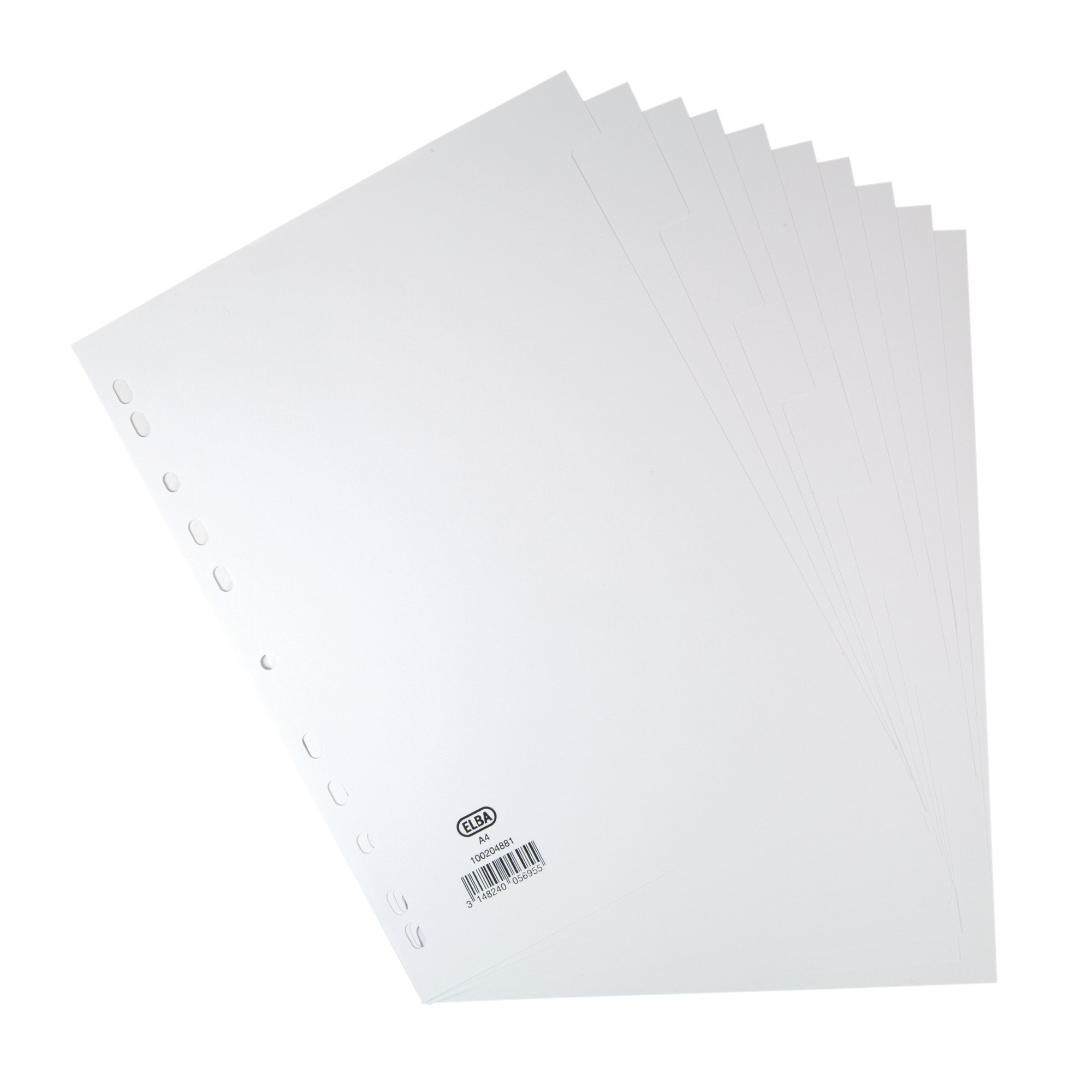Elba 10-Part Divider 160gsm Manilla Multipunched A4 White 100204881