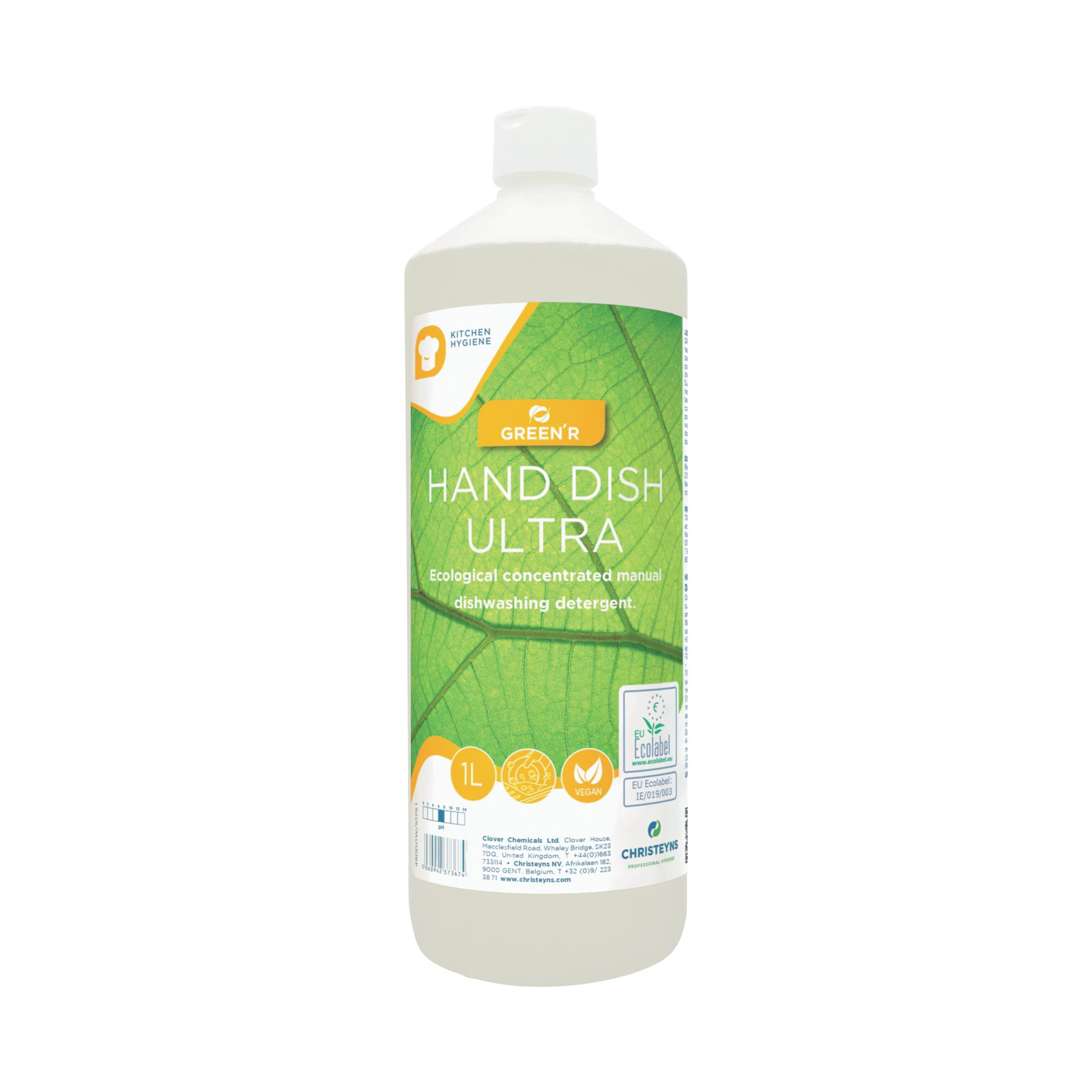 Christeyns Green'r Hand Dish Ultra Hand Dishwashing Detergent 1L (Pack of 12) 490DONCCGB1079