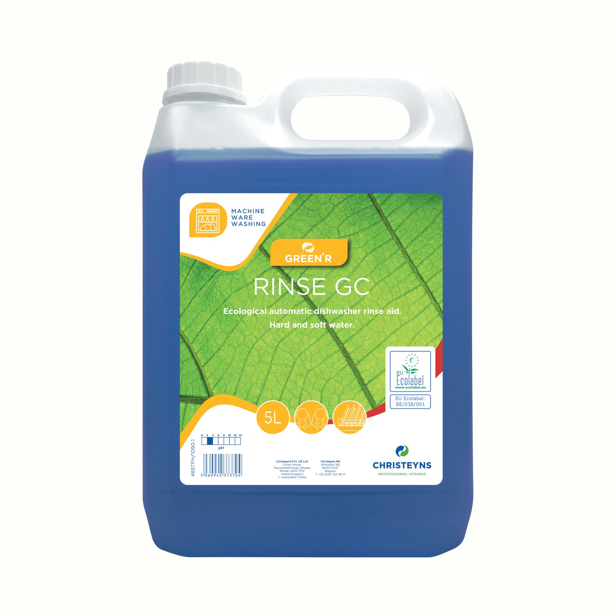 Christeyns Green'r Rinse GC Ecological Automatic Dishwasher Rinse Aid 5 Litre 465