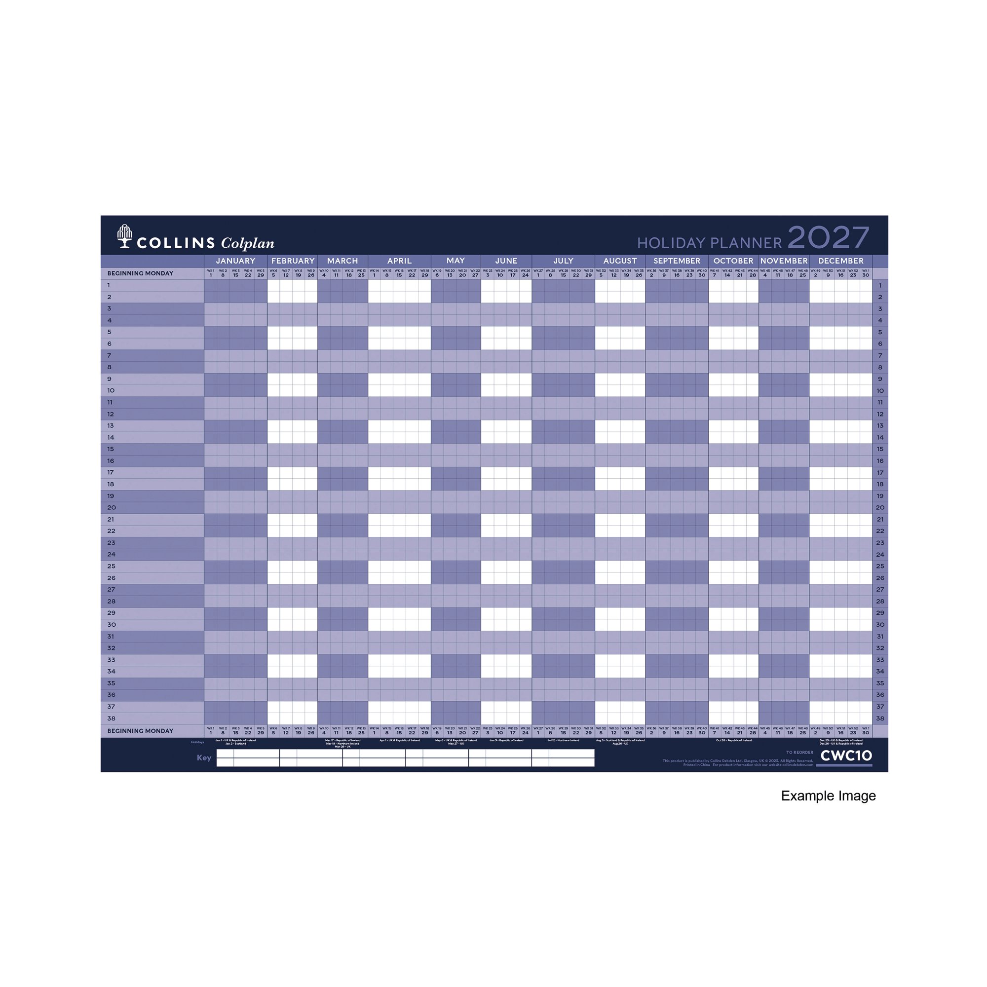 Collins A1 Holiday Planner 2027 Unmounted CWC10-27