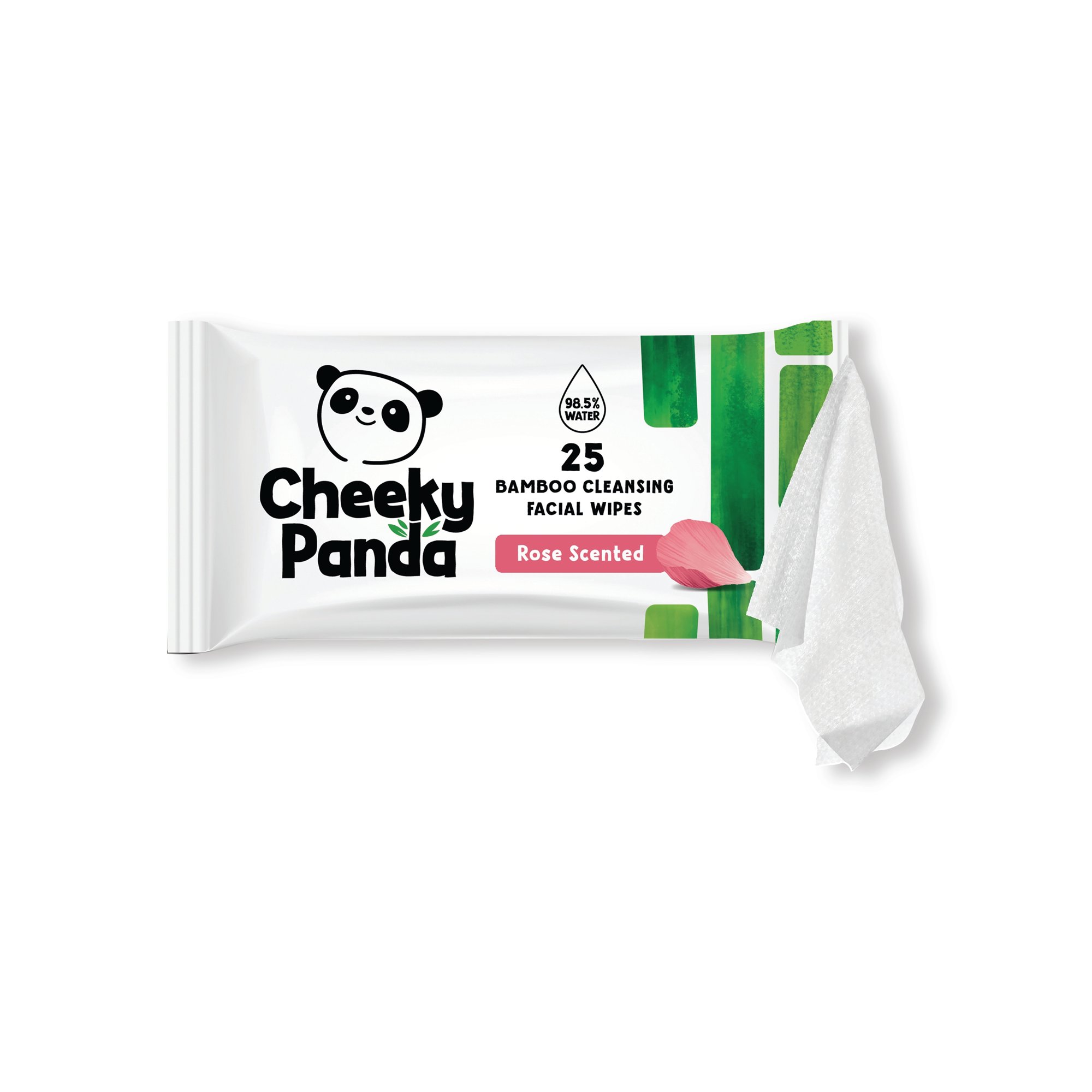 Cheeky Panda Bamboo Facial Cleansing Wipes 25 Wipes Rose (Pack of 6) FACEWROSMUL6-GBR