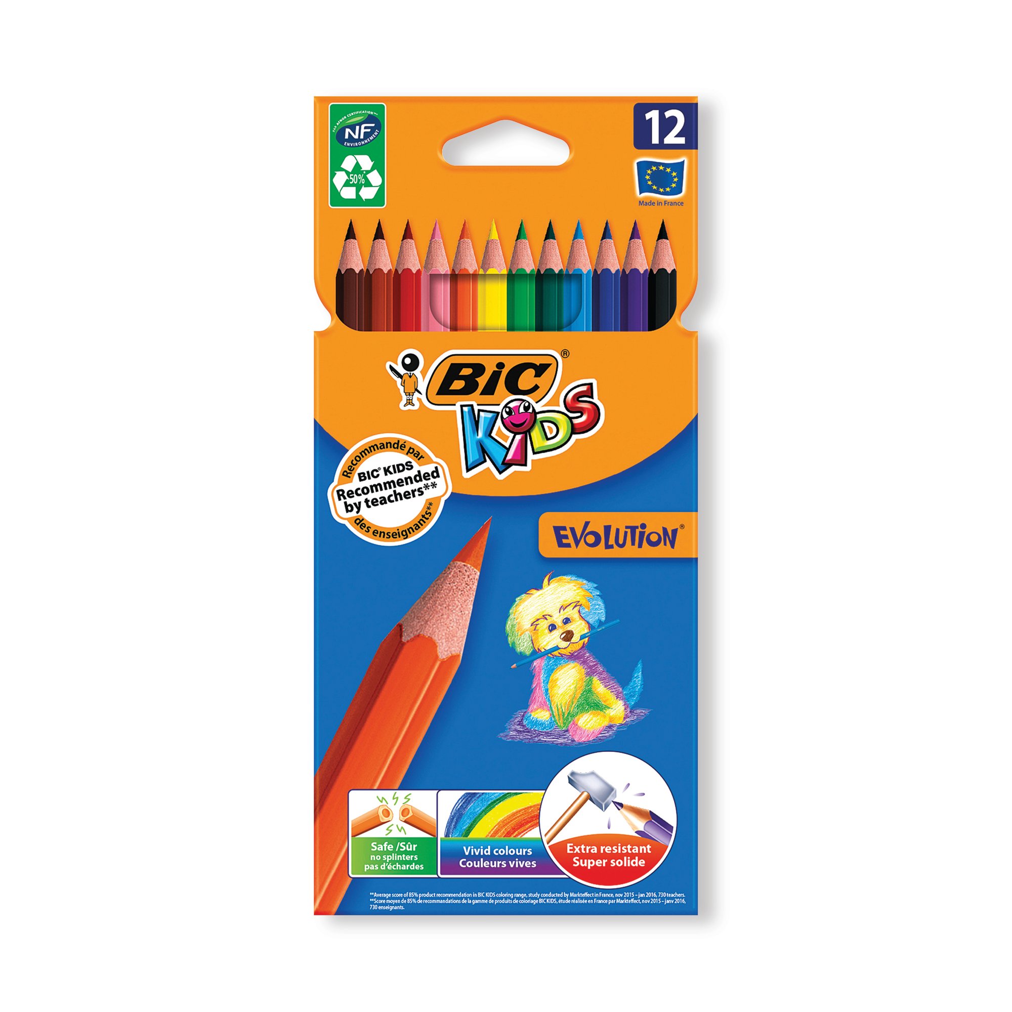 Bic Kids Evolution Ecolutions Colouring Pencils Assorted (Pack of 12) 829029