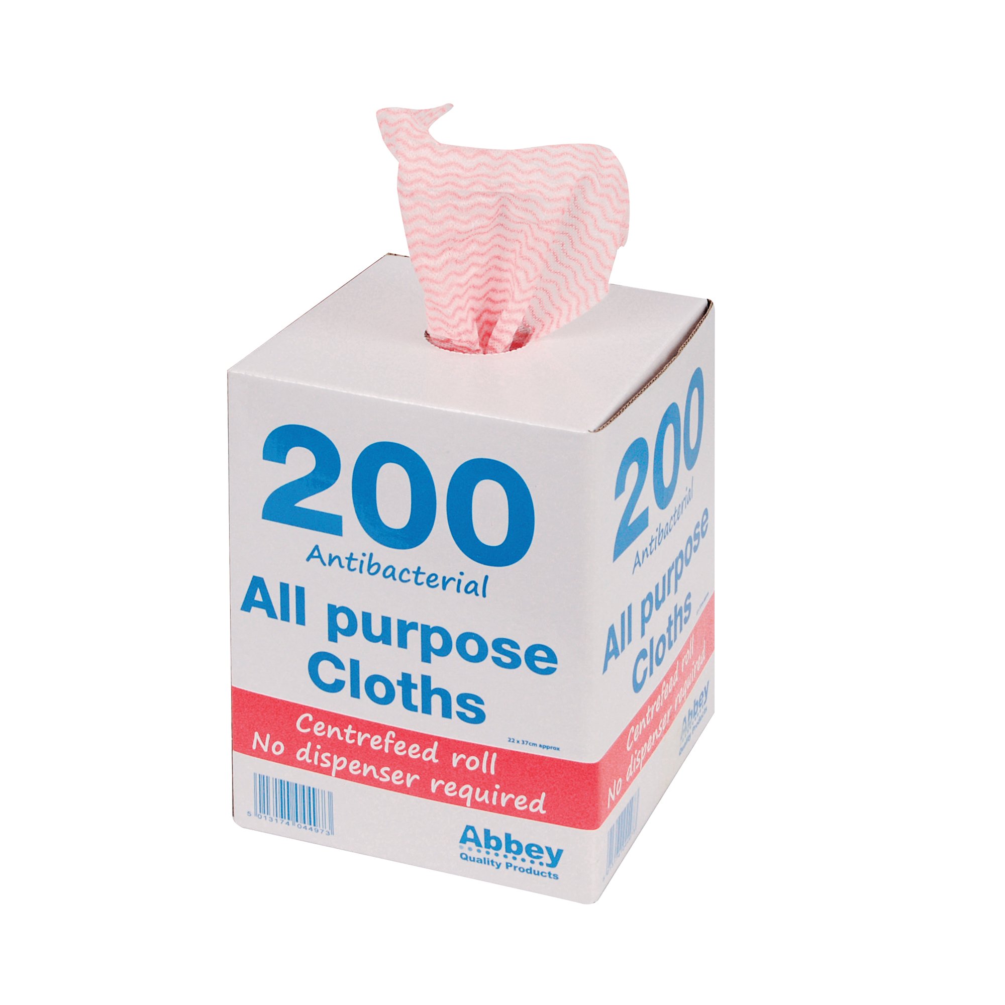 Anti-bacterial Cloths on a Roll 220x370mm Red (Pack of 200) 100247
