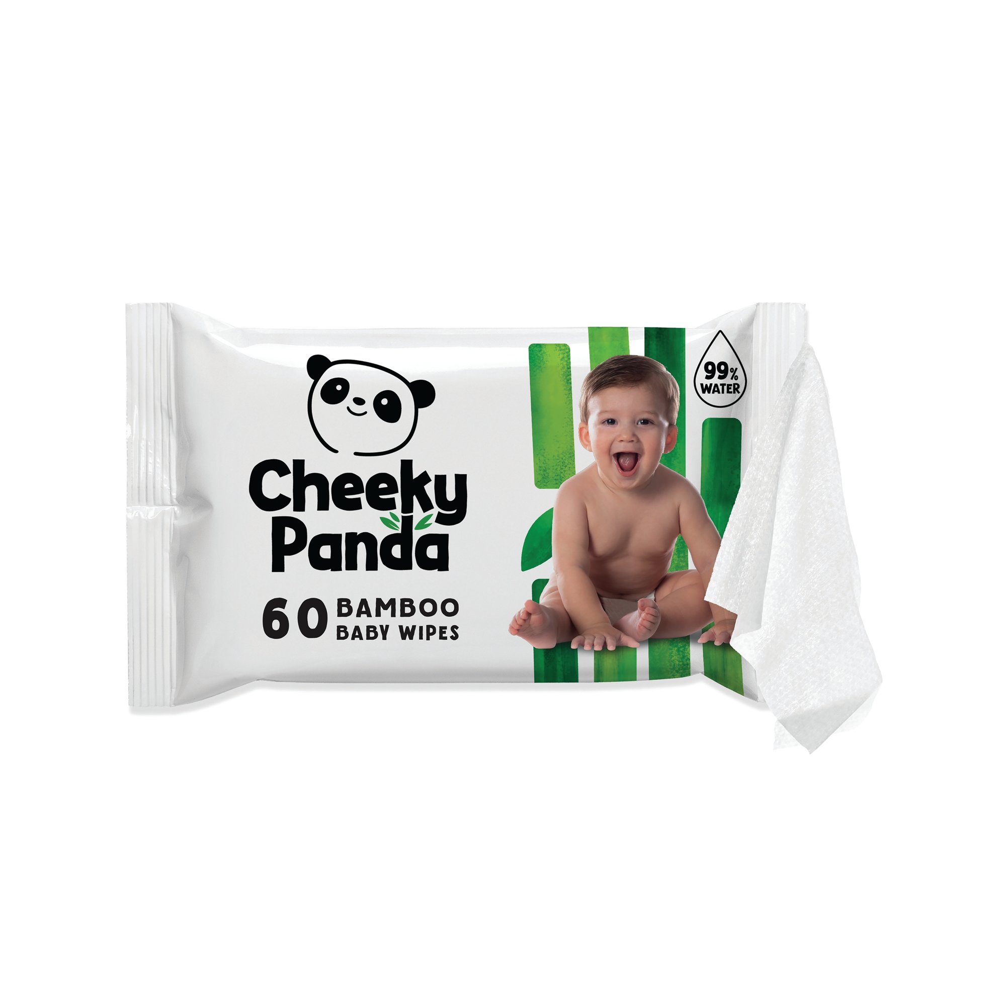 Cheeky Panda Sustainable Bamboo Baby Wipes x60 Wipes Unscented (Pack of 12) BABYW-GBR