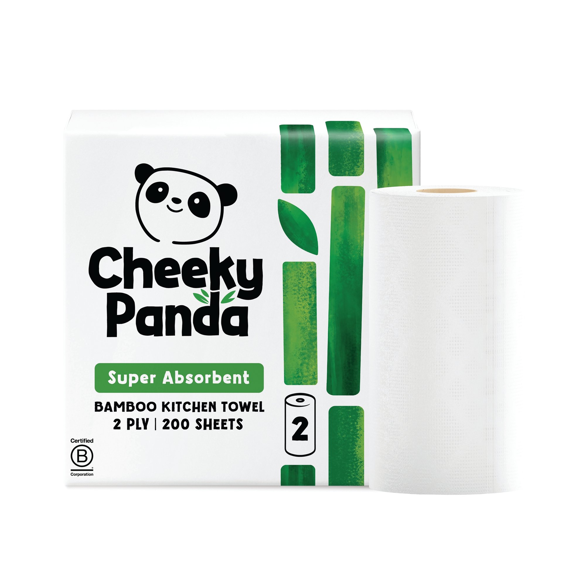 Cheeky Panda 2-Ply Plastic Free Kitchen Roll x2 Rolls (Pack of 5) PFKITCHRL10