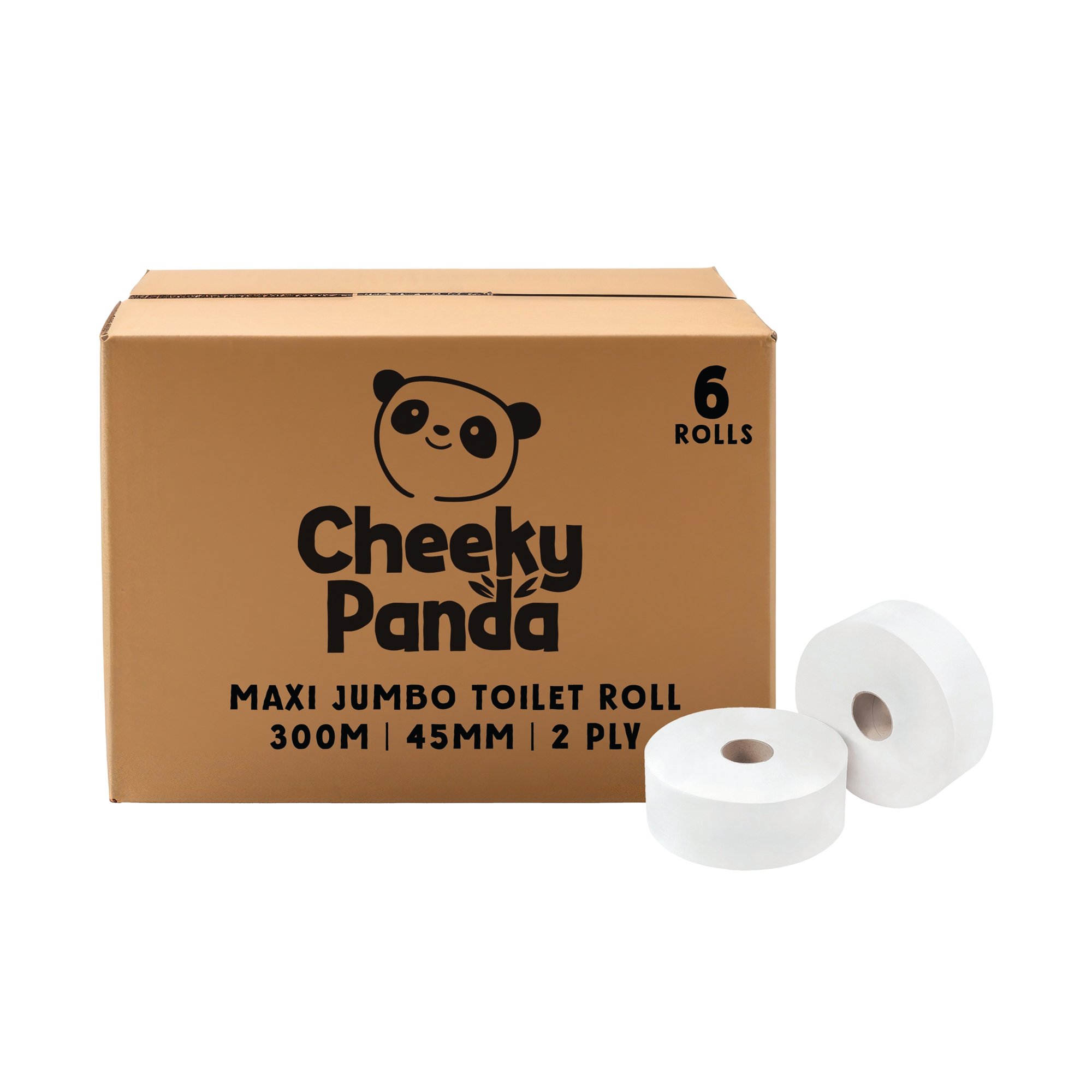 Cheeky Panda 2-Ply Maxi Jumbo Toilet Roll 300m (Pack of 6) PFMAXJRL6