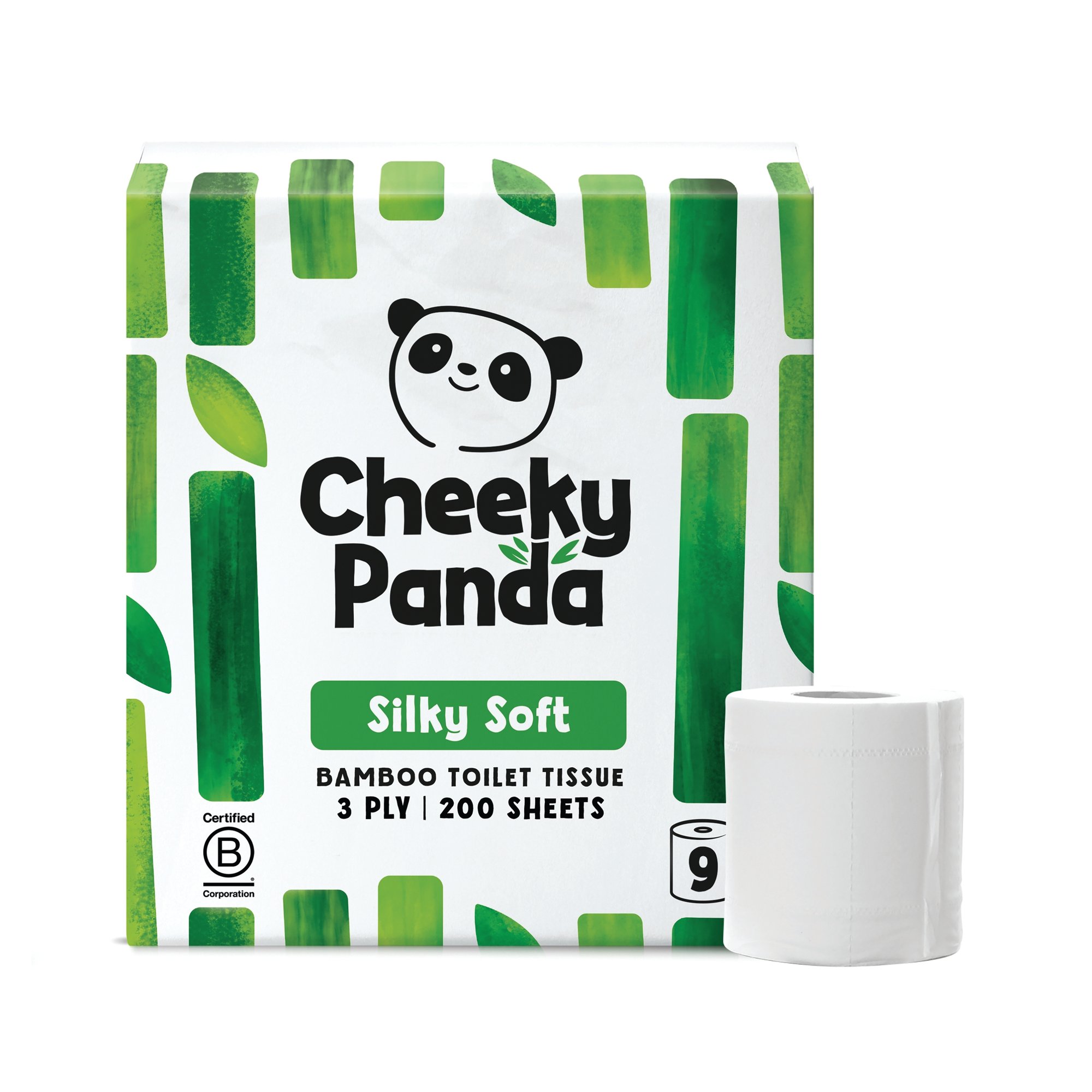 Cheeky Panda 3-Ply Toilet Tissue 9 Rolls per Pack (Pack of 5) PFTOILT9X5