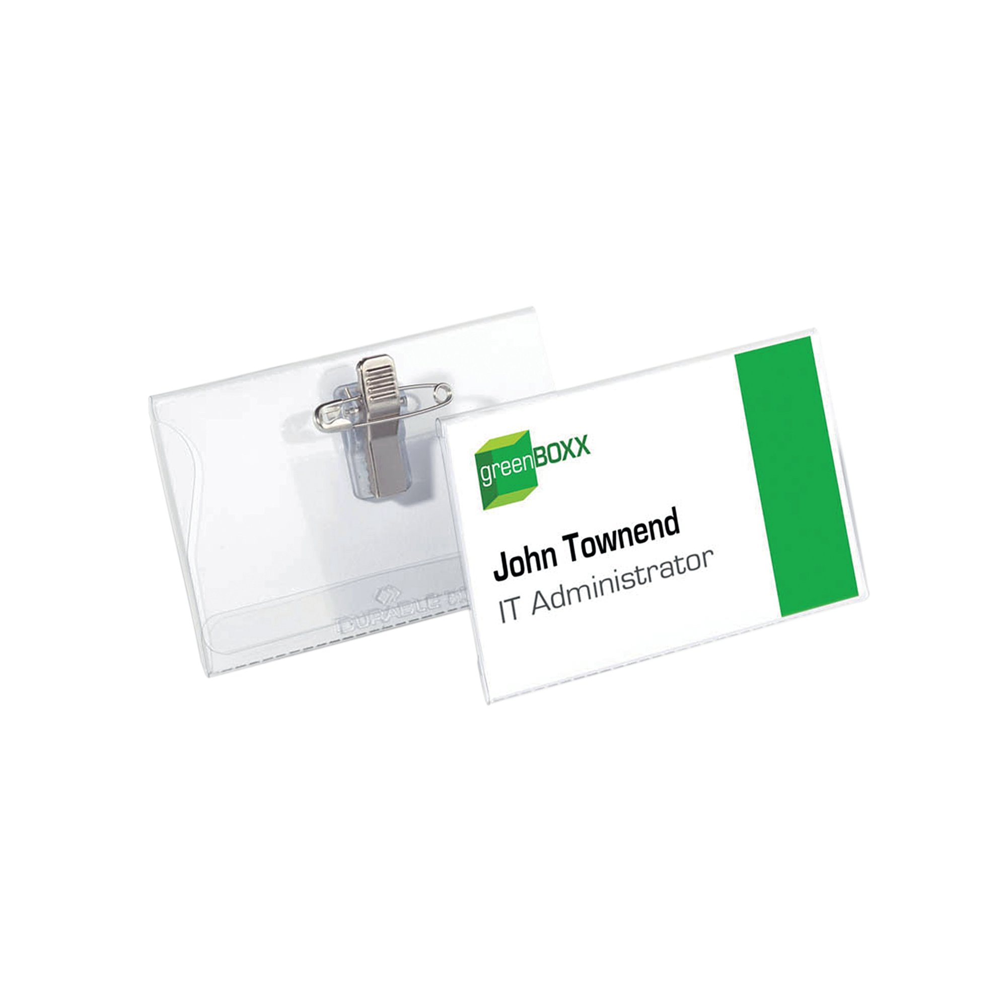 Durable Name Badge With Combi Clip 54x90mm Transparent (Pack of 50) 8101/19