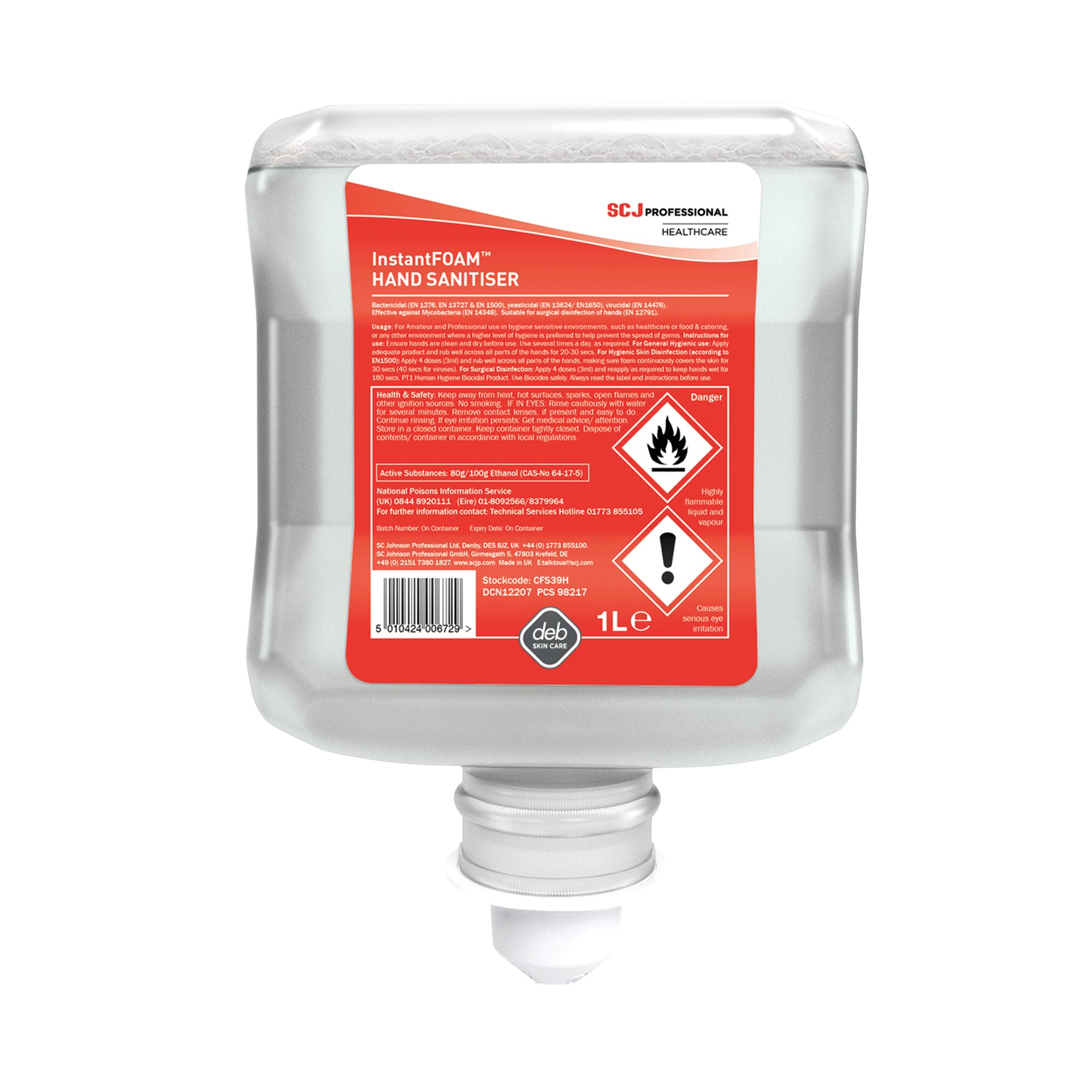 Deb Cutan Foaming Hand Sanitiser Cartridge 1 Litre CFS39H