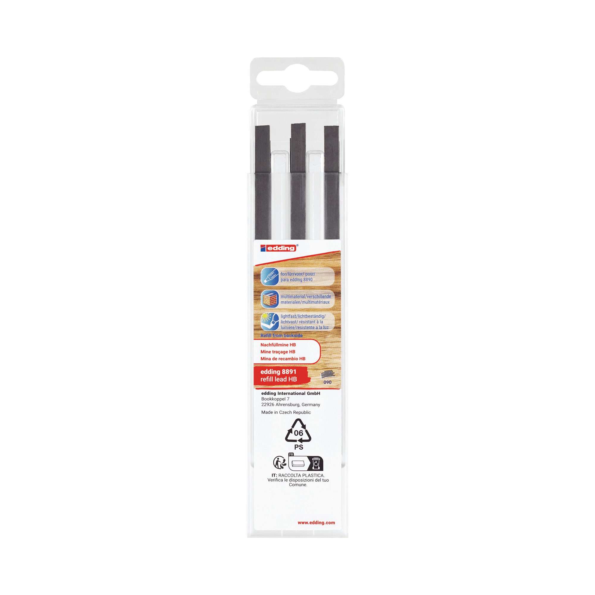 Edding 8891 Refill Lead HB Pack of 6 4-8891-6090