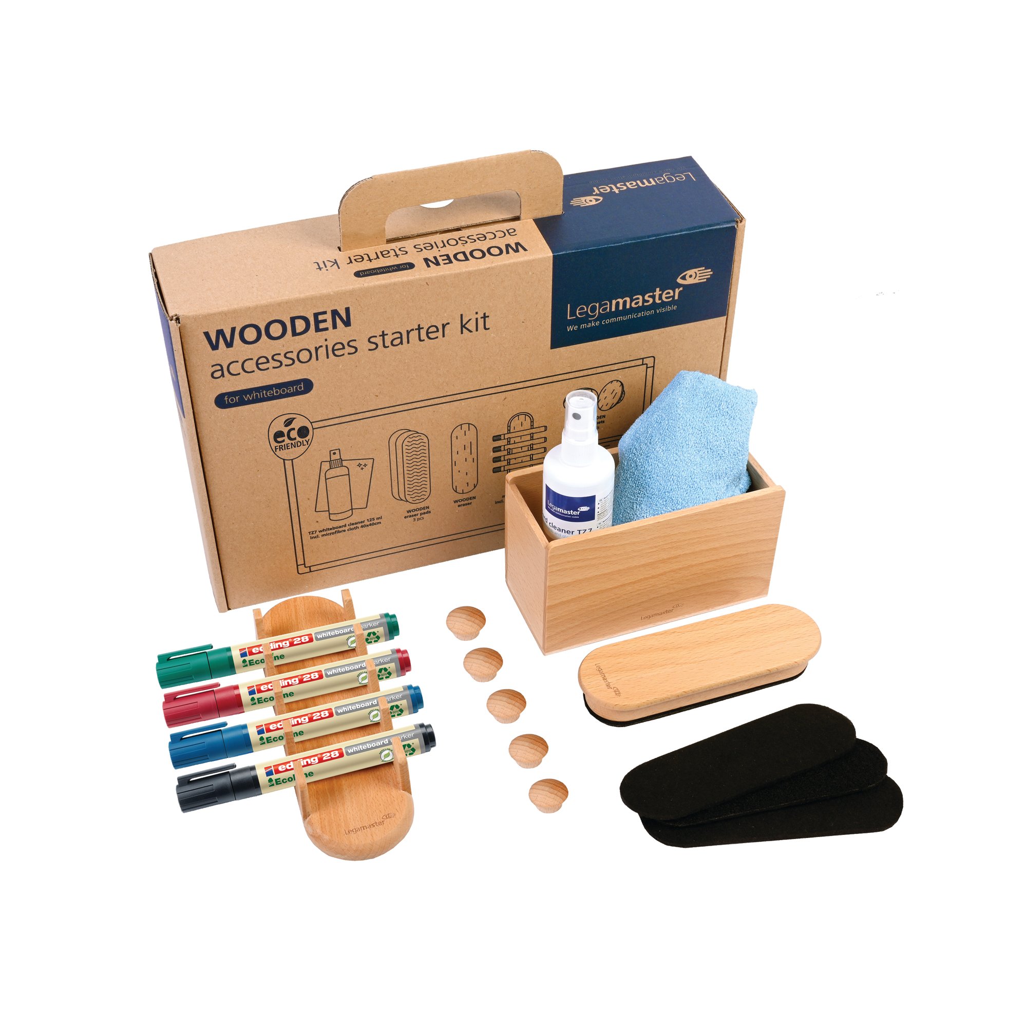 Legamaster Wooden Whiteboard Accessory Set 17-Piece 7-125600
