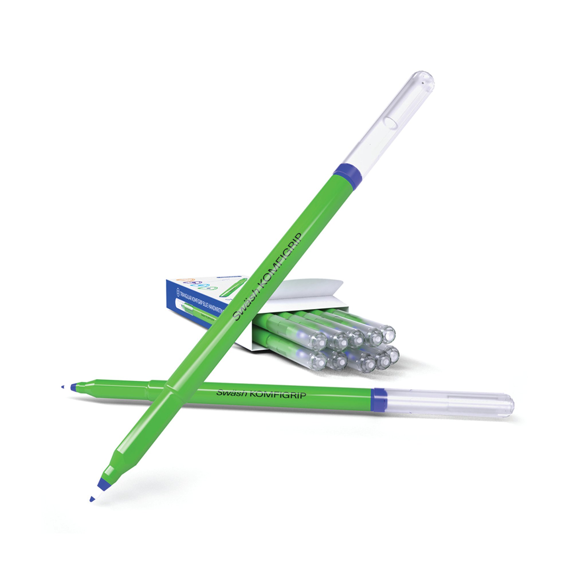 Swash KOMFIGRIP Handwriting Pen Blue (Pack of 12) THW12BU