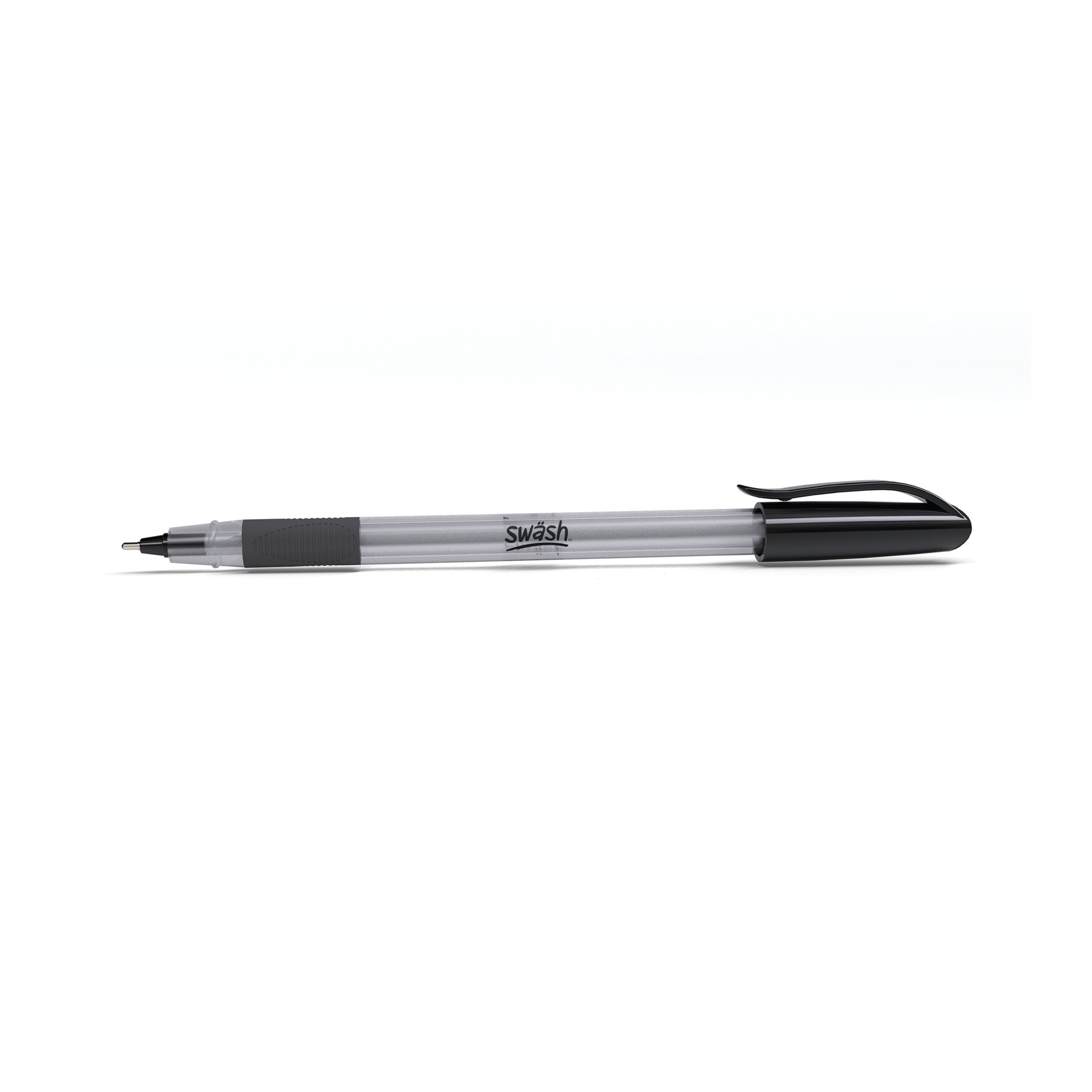 Swash Triangular Ballpoint Pens Rubber-Grip Black (Pack of 40) + 3 Free Purple BBT40BK