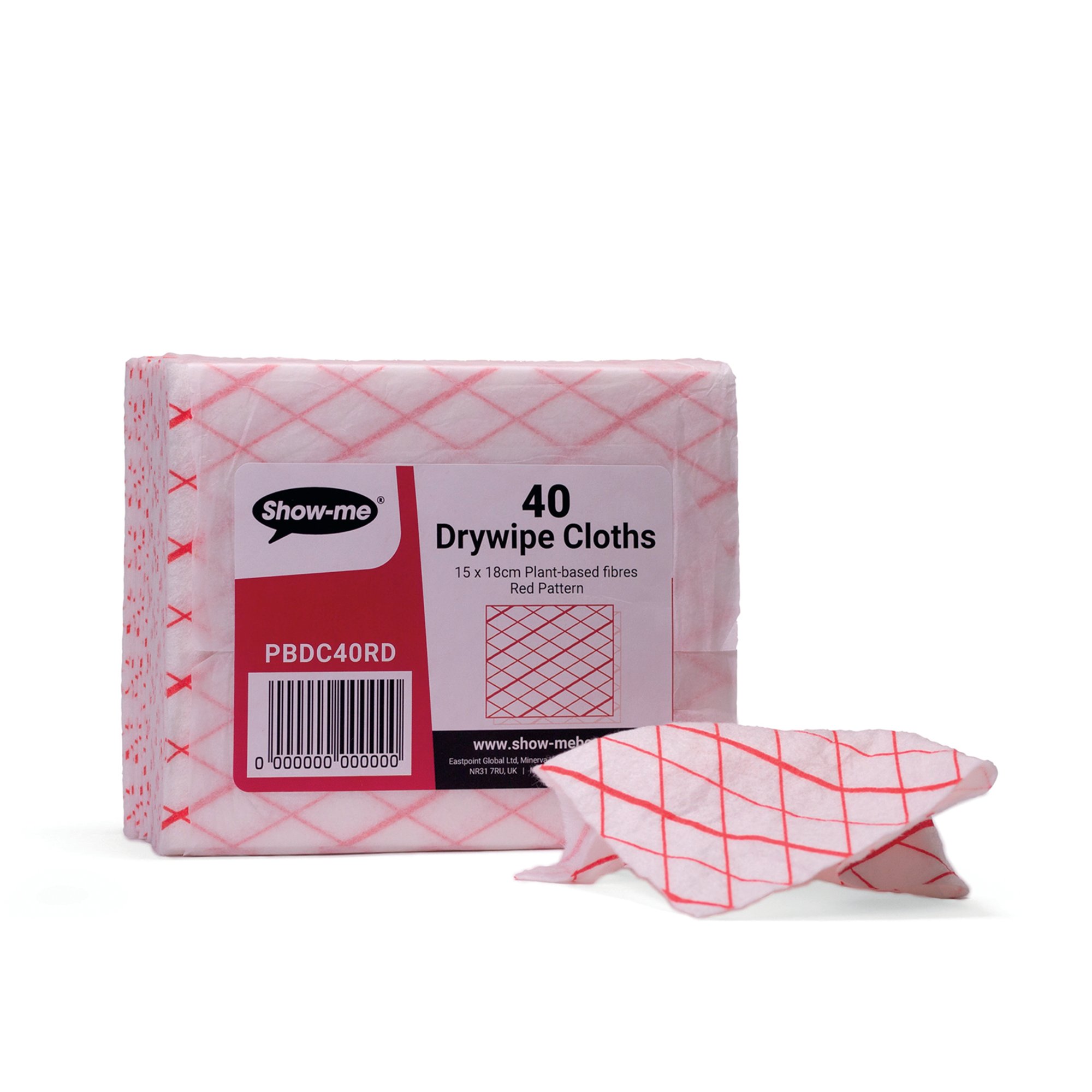 Show-me Plant Based Drywipe Eraser Cloths Assorted (Pack of 40) PBDC40RD