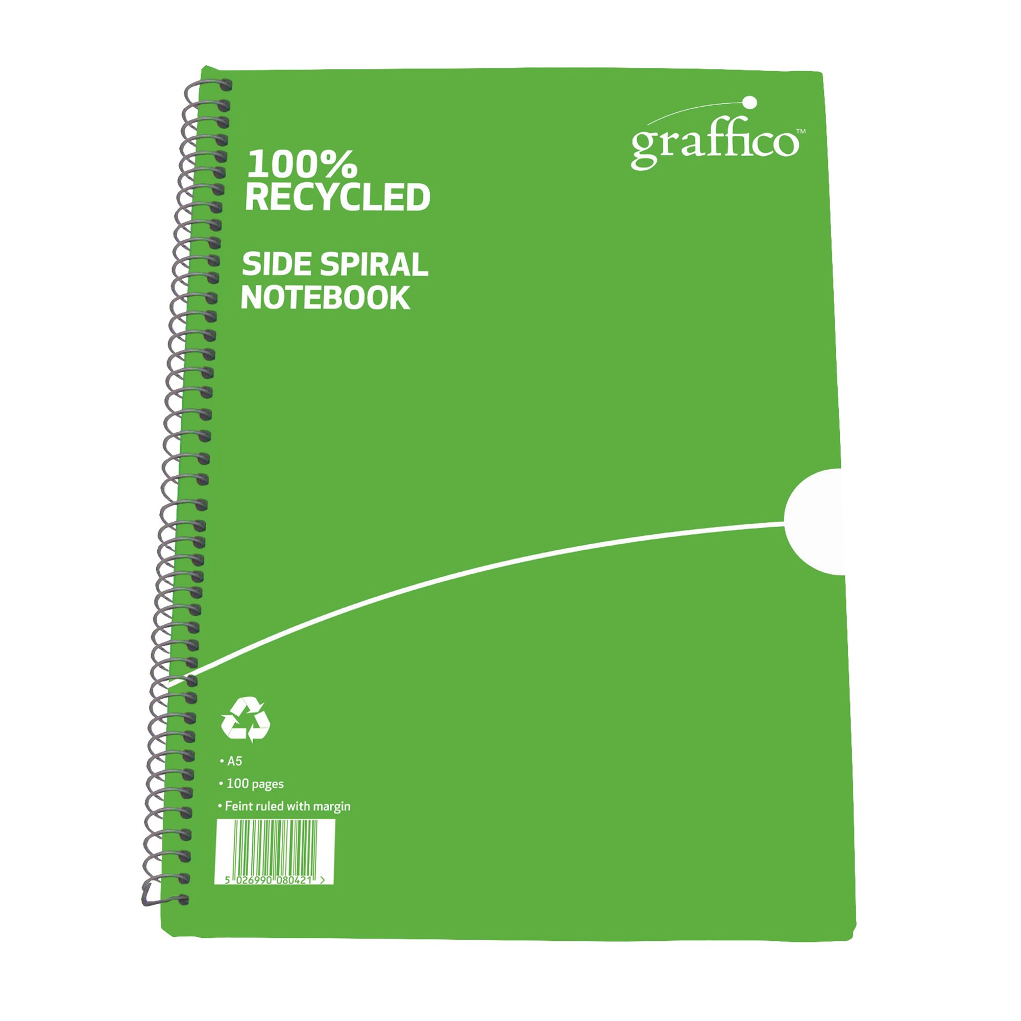 Graffico by 5 Star Recycled Wirebound Notebook 100p A5 (Pack of 10) EN10994