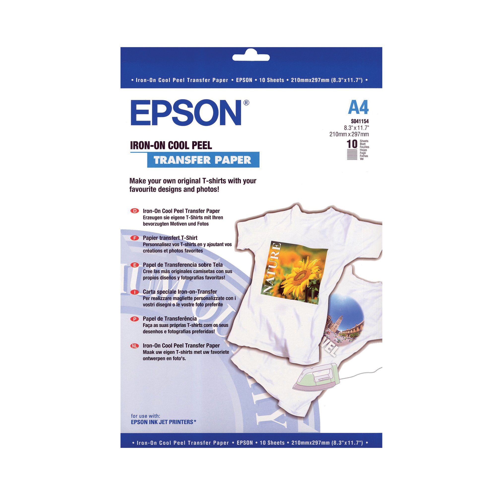 Epson Iron-on Cool Peel Transfer Paper A4 (Pack of 10) C13S041154