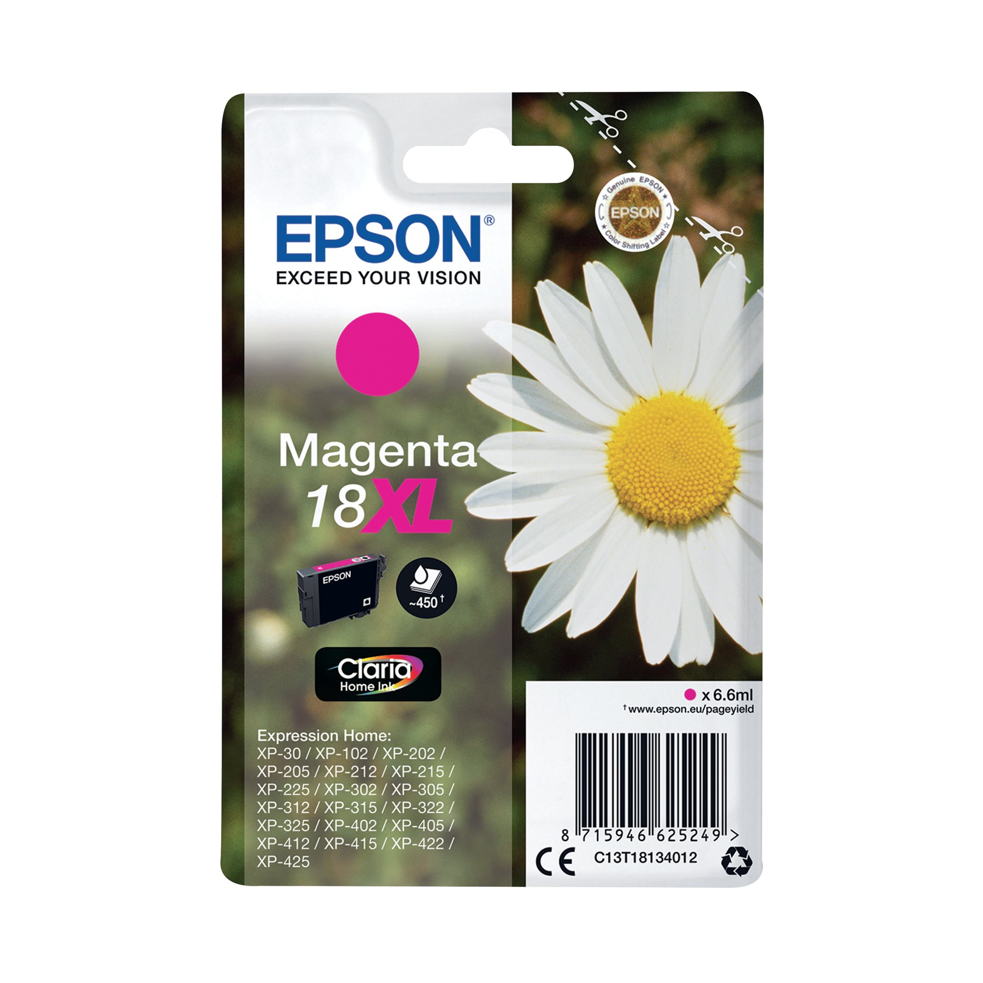 Epson 18XL Daisy Claria Home Ink Cartridge High Yield Magenta C13T18134012