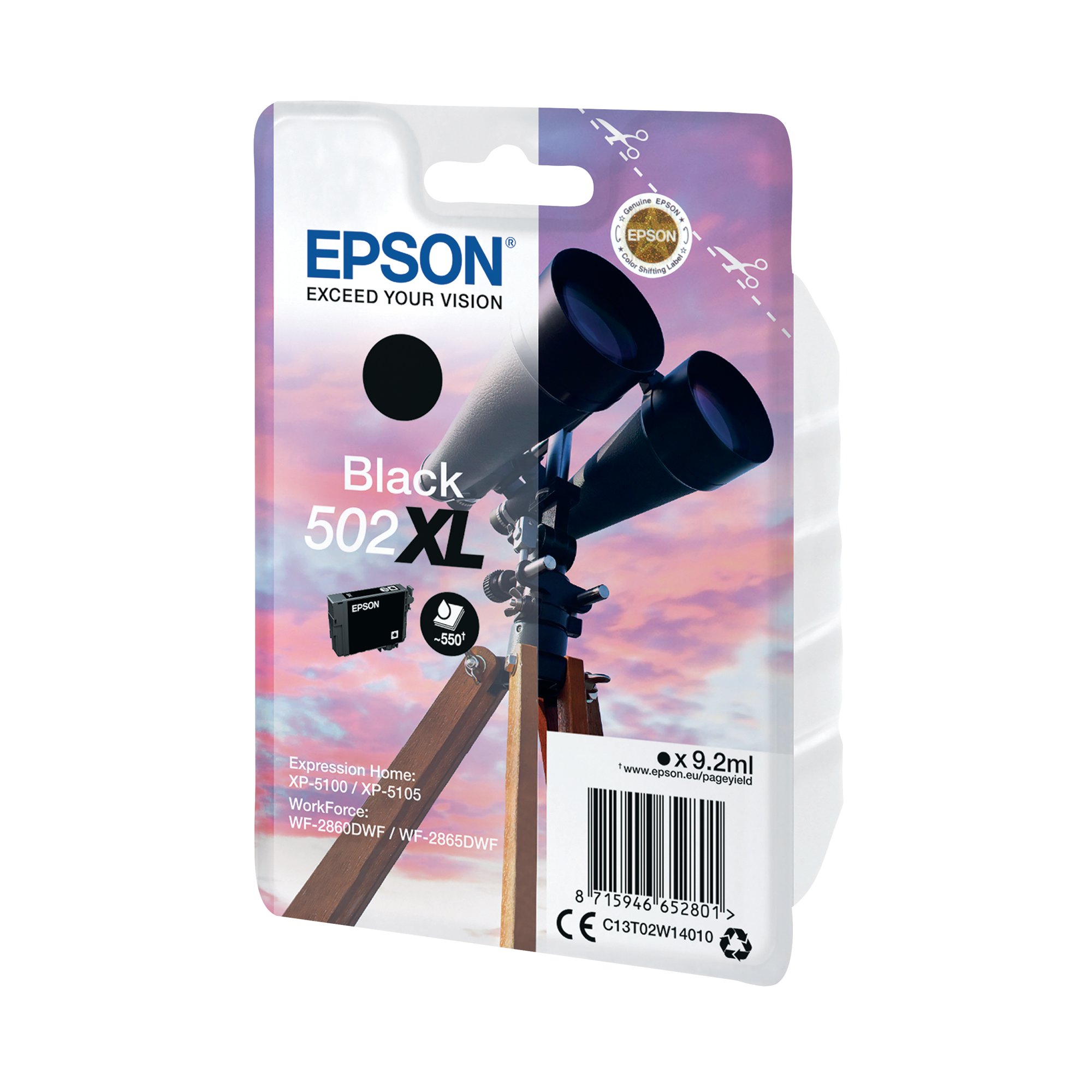 Epson 502XL Binoculars Ink Cartridge High Yield Black C13T02W14010