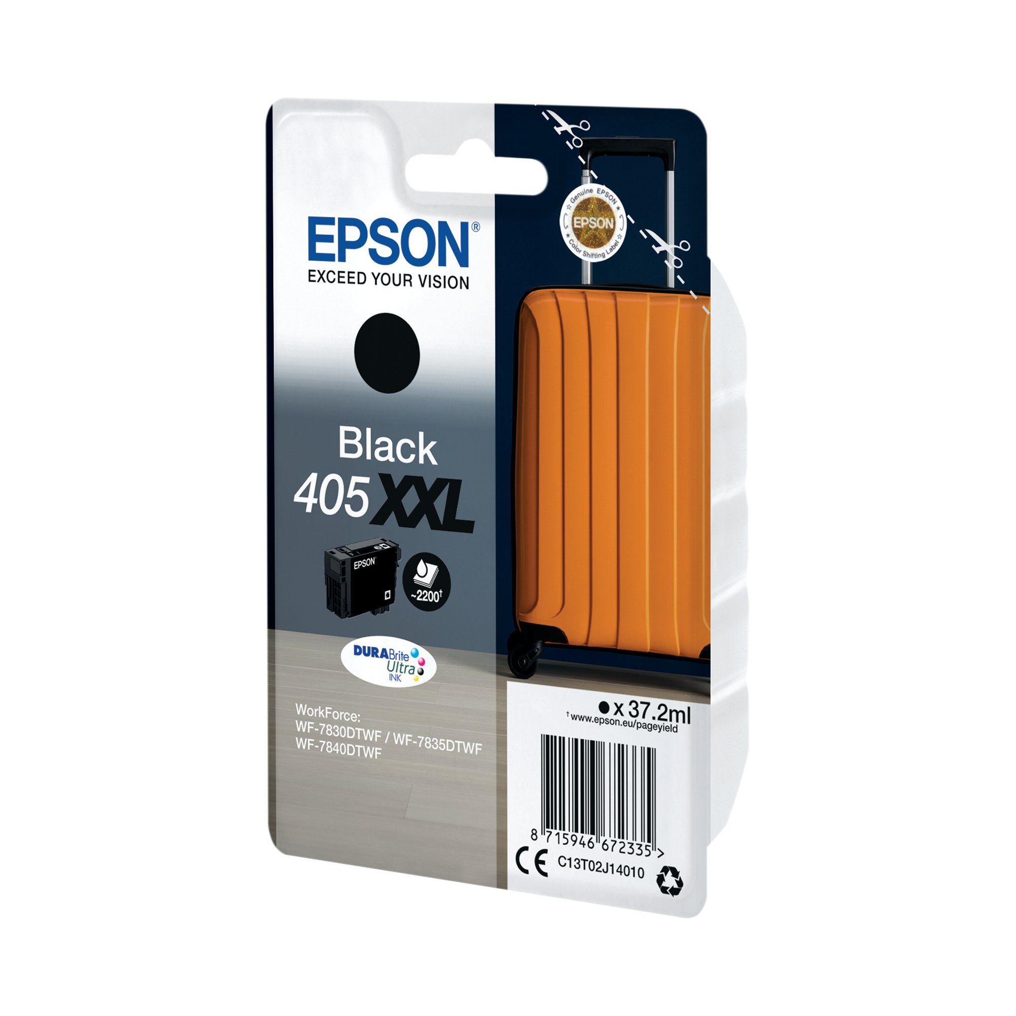 Epson 405XXL Suitcase DURABrite Ultra Ink Cartridge Extra High Yield Black C13T02J14010