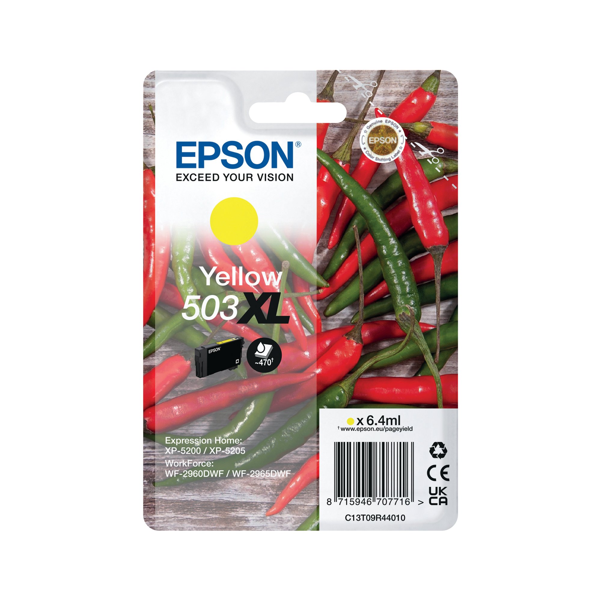 Epson 503XL Chillies Ink Cartridge High Yield Yellow C13T09R44010