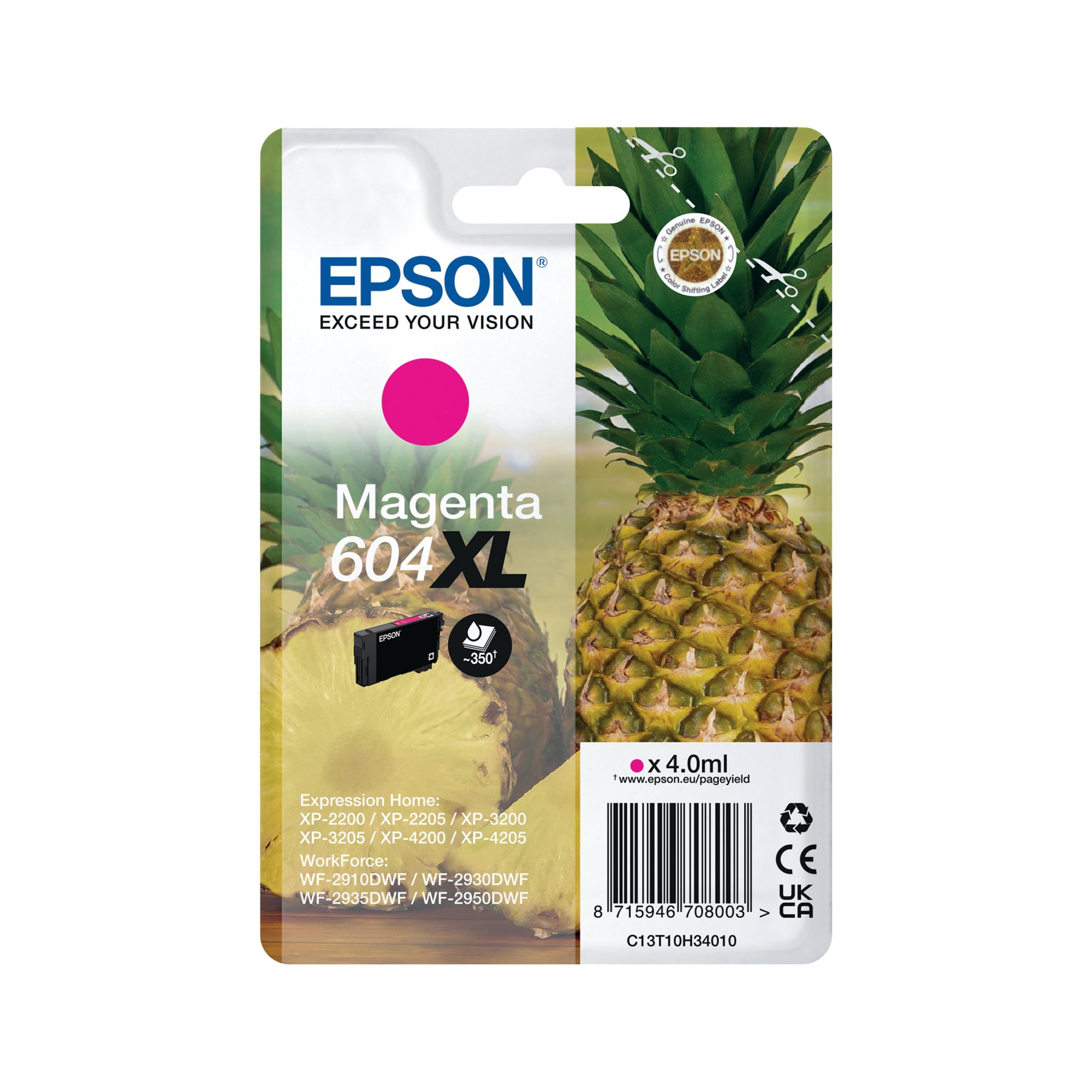 Epson 604XL Pineapple Ink Cartridge High Yield Magenta C13T10H34010