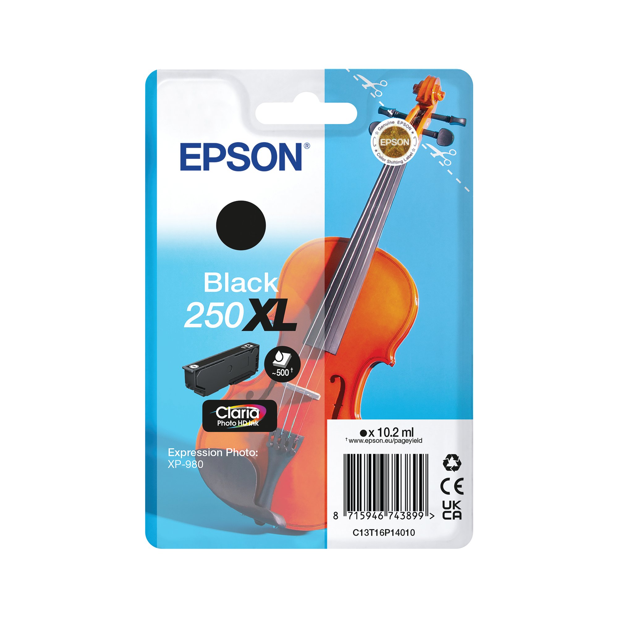 Epson 250XL Violin Claria Photo HD Ink Cartridge HY Black C13T16P14010
