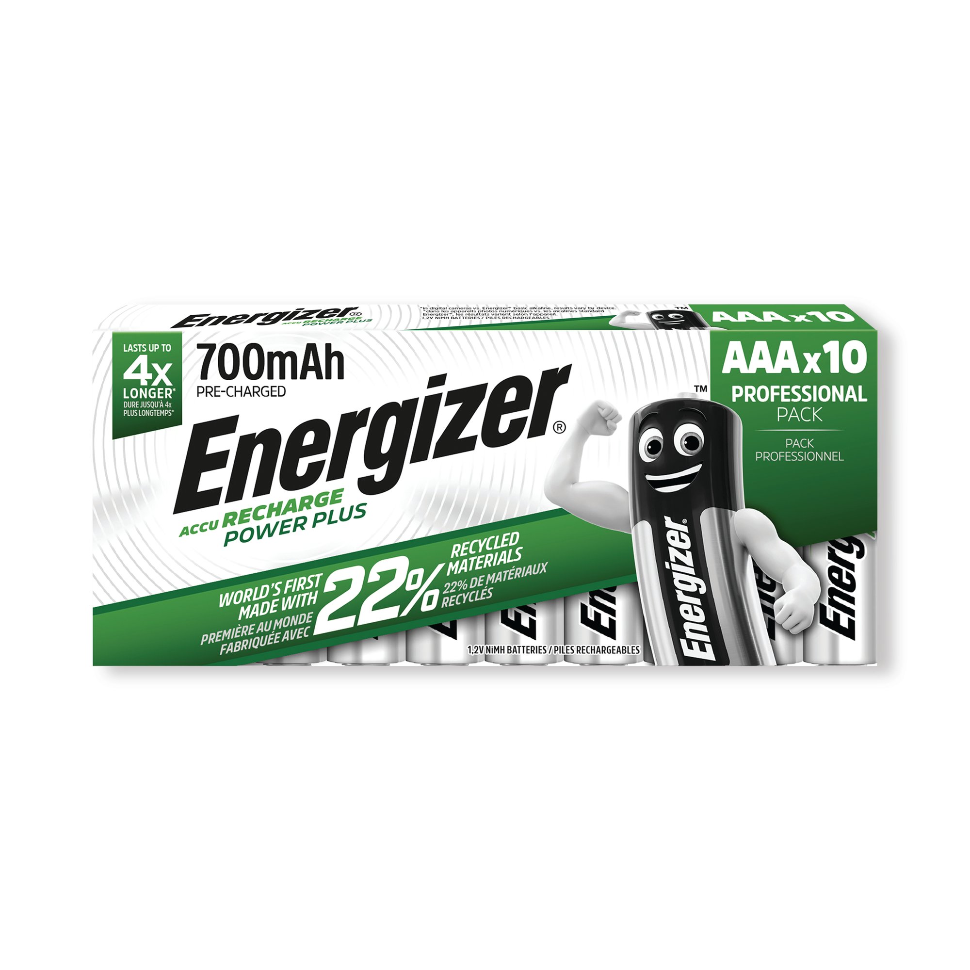 Energizer Rechargeable Batteries AAA 700Mah (Pack of 10) E300626400