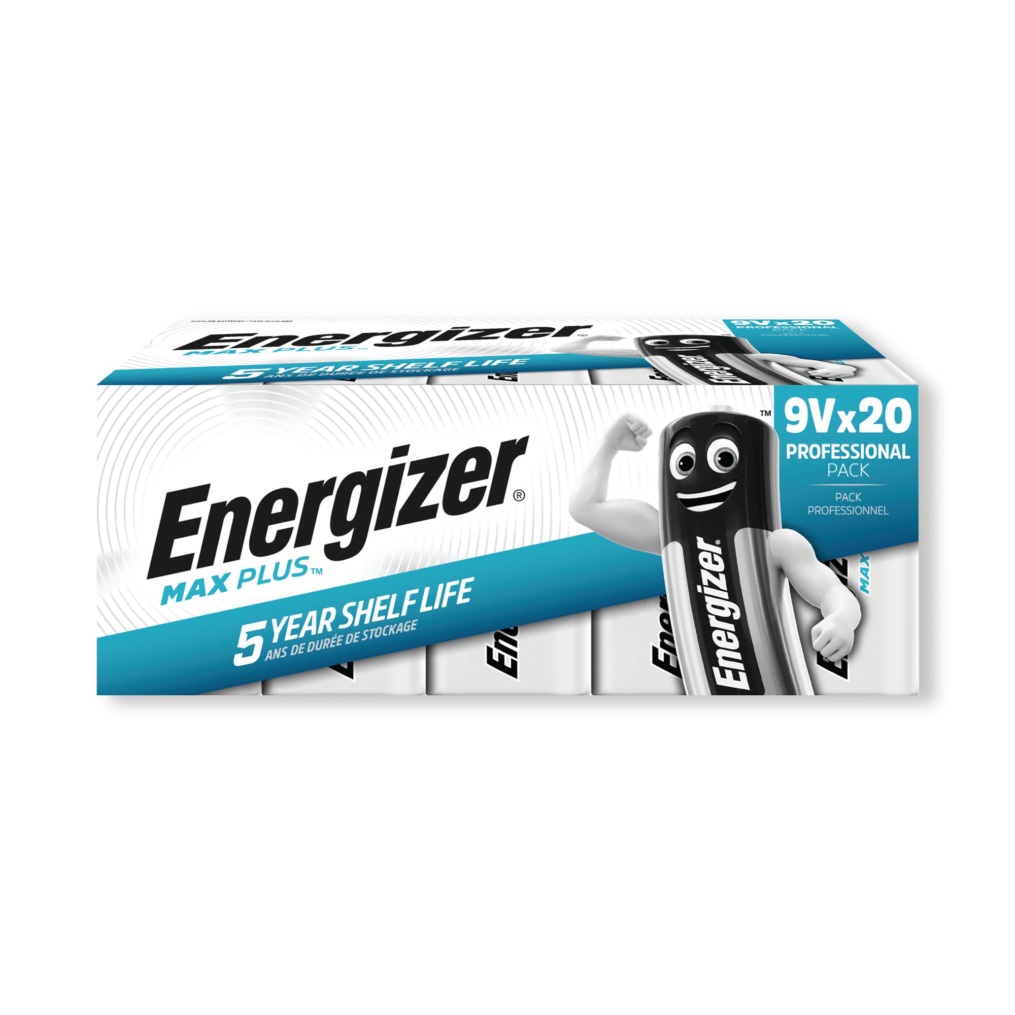 Energizer Max Plus 9V Alkaline Battery (Pack of 20) 423204