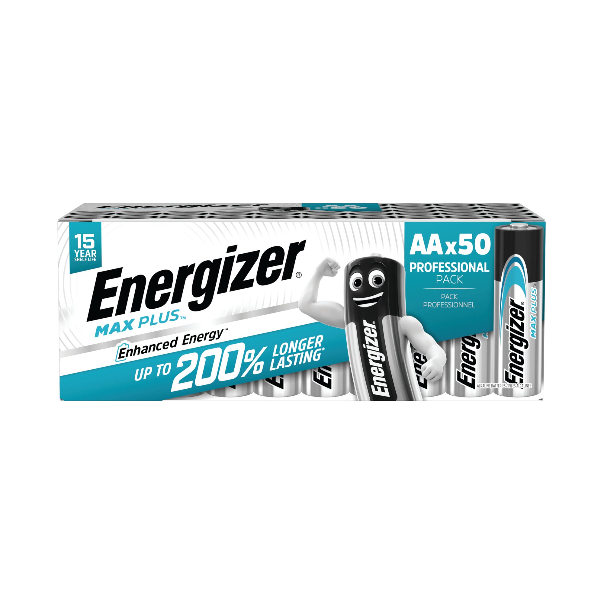 Energizer Max Plus AA Alkaline Batteries (Pack of 50) E303865500