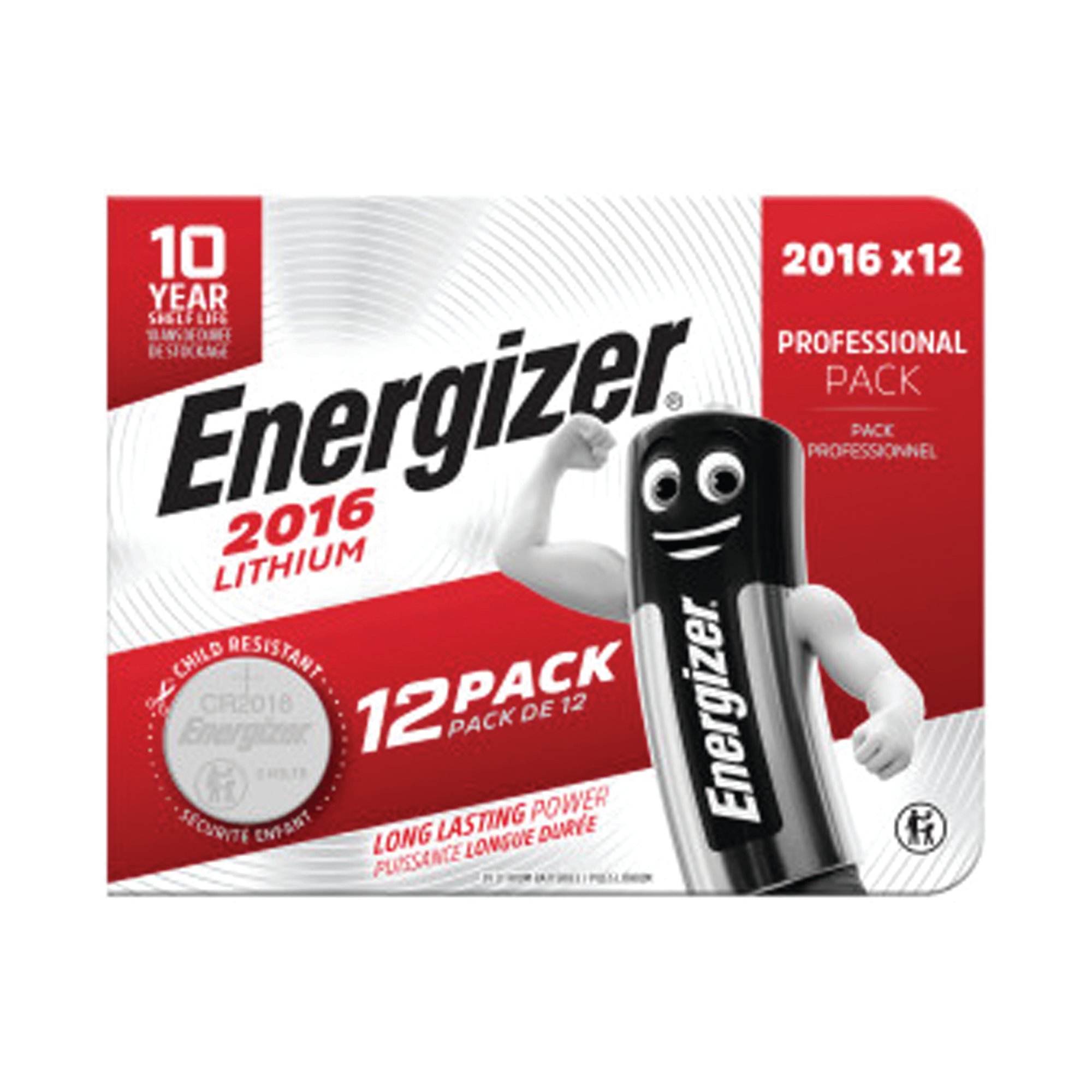 Energizer Lithium CR2016 Coin Cell Battery (Pack of 12) 7638900453836