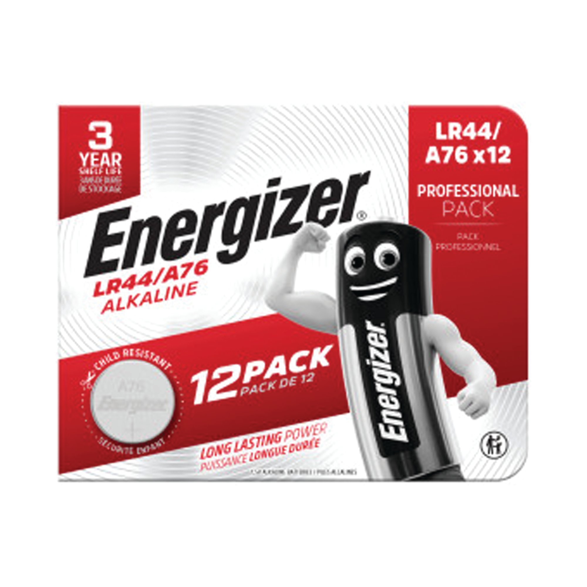 Energizer Alkaline LR44 Coin Cell Battery (Pack of 12) 7638900453867