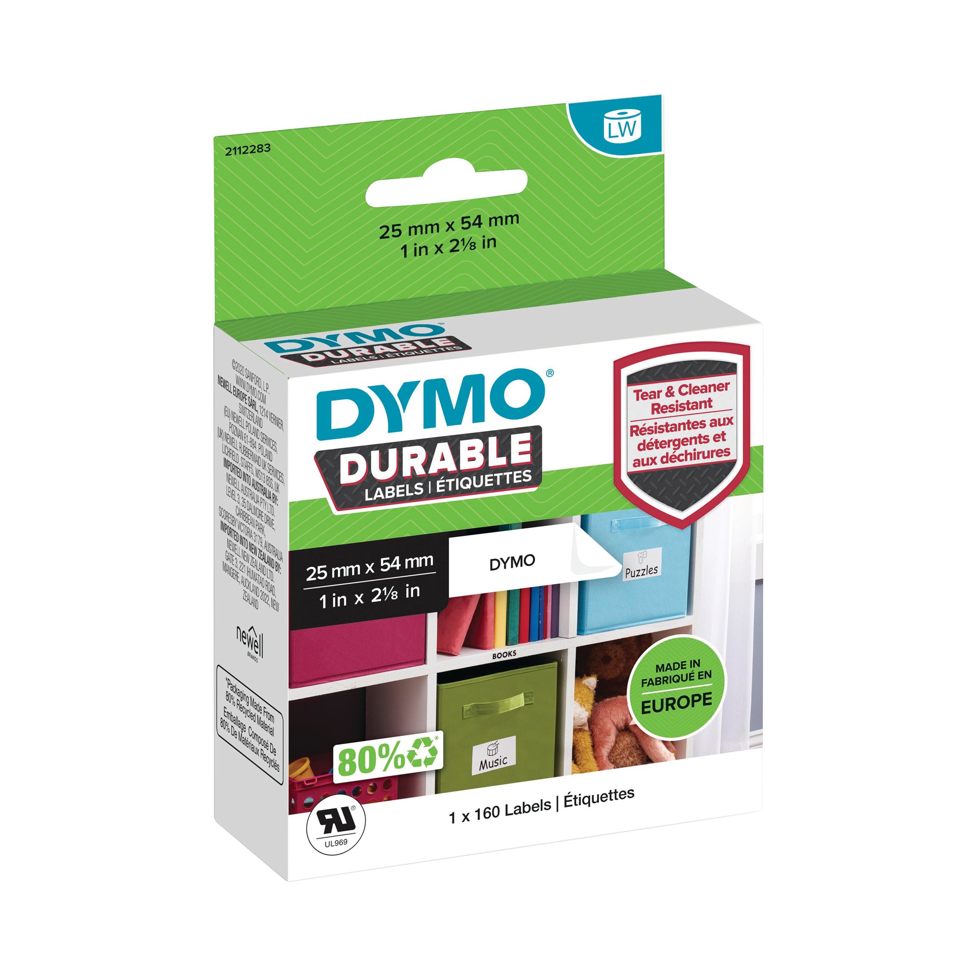 Dymo Durable Multipurpose Labels 25mm x 54mm White 2112283