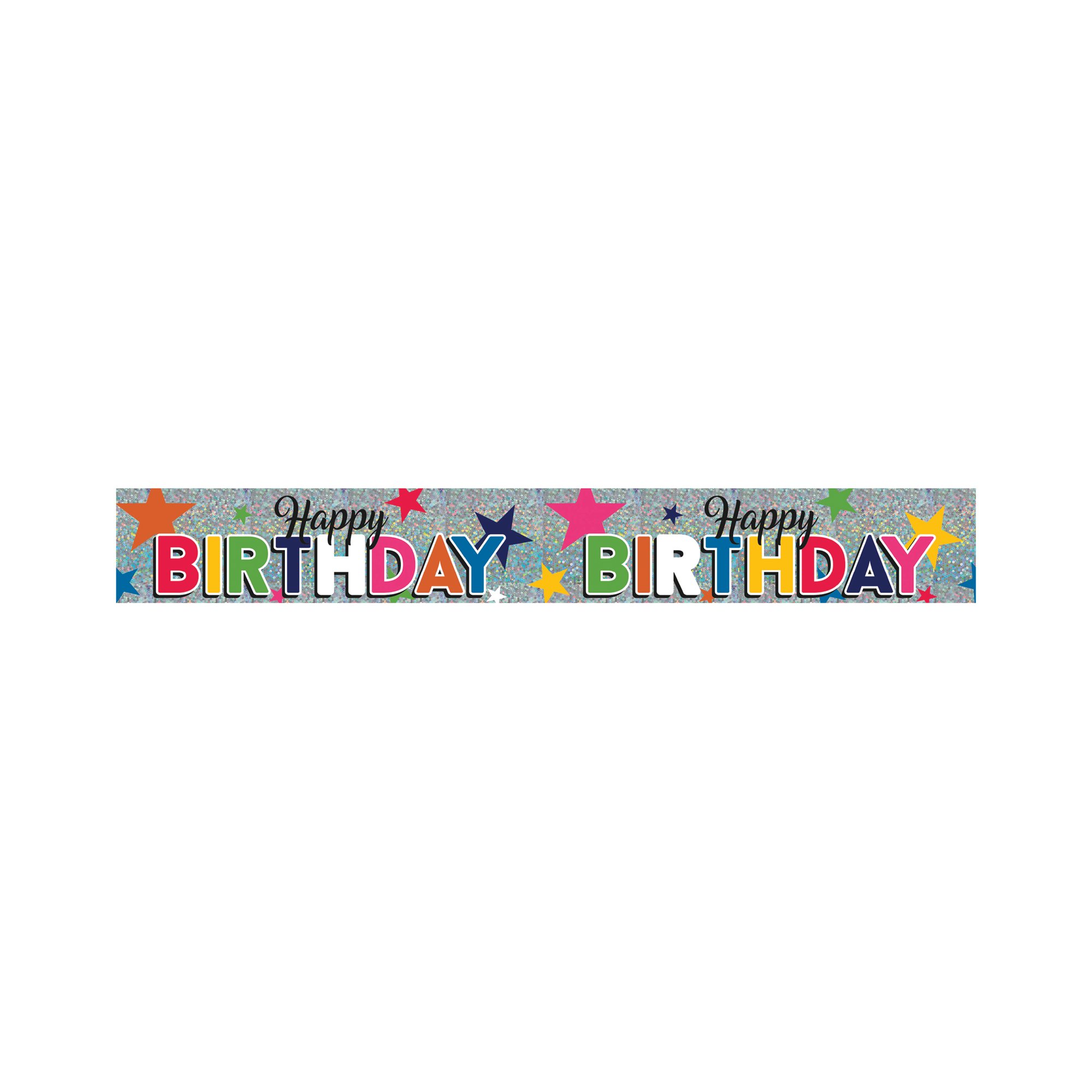 Eurowrap Happy Birthday Foil Party Banner Pack of 6 6837-NHBTC
