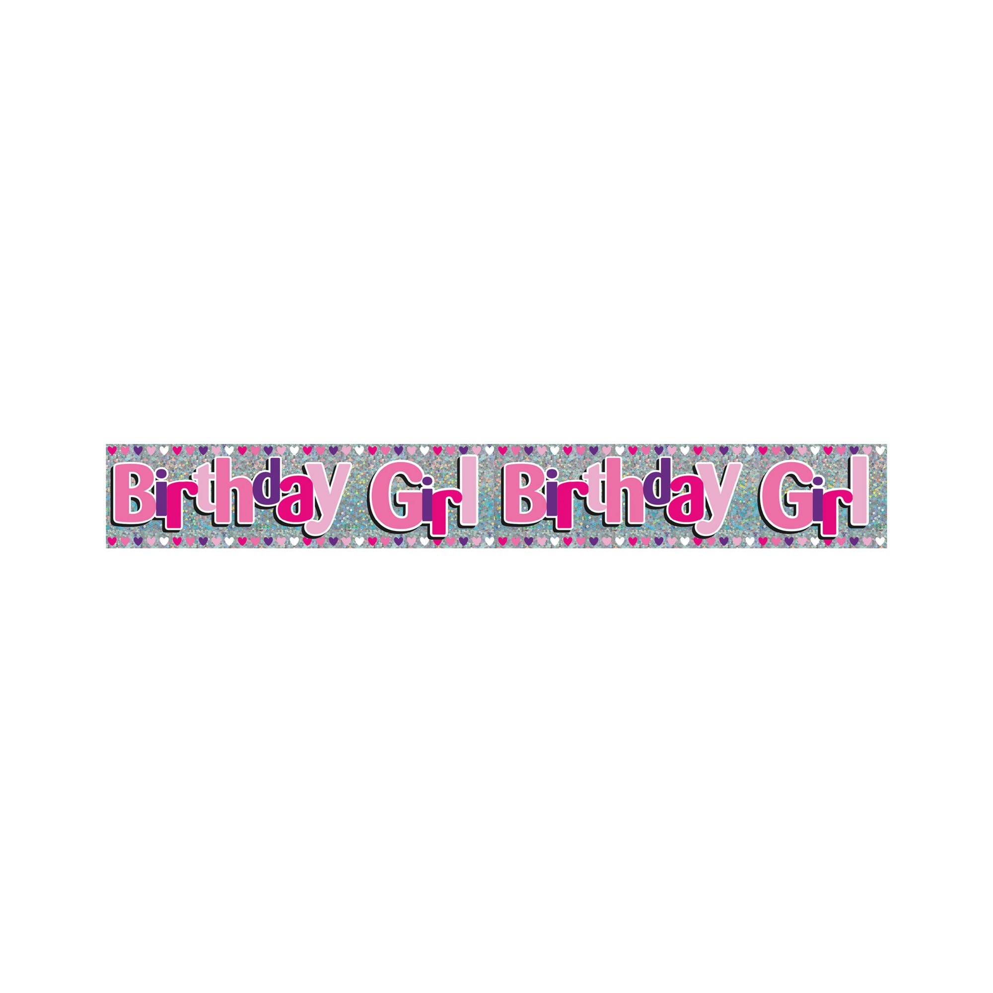 Eurowrap Happy Birthday Girl Foil Party Banner Pack of 6 6837-NHBGC